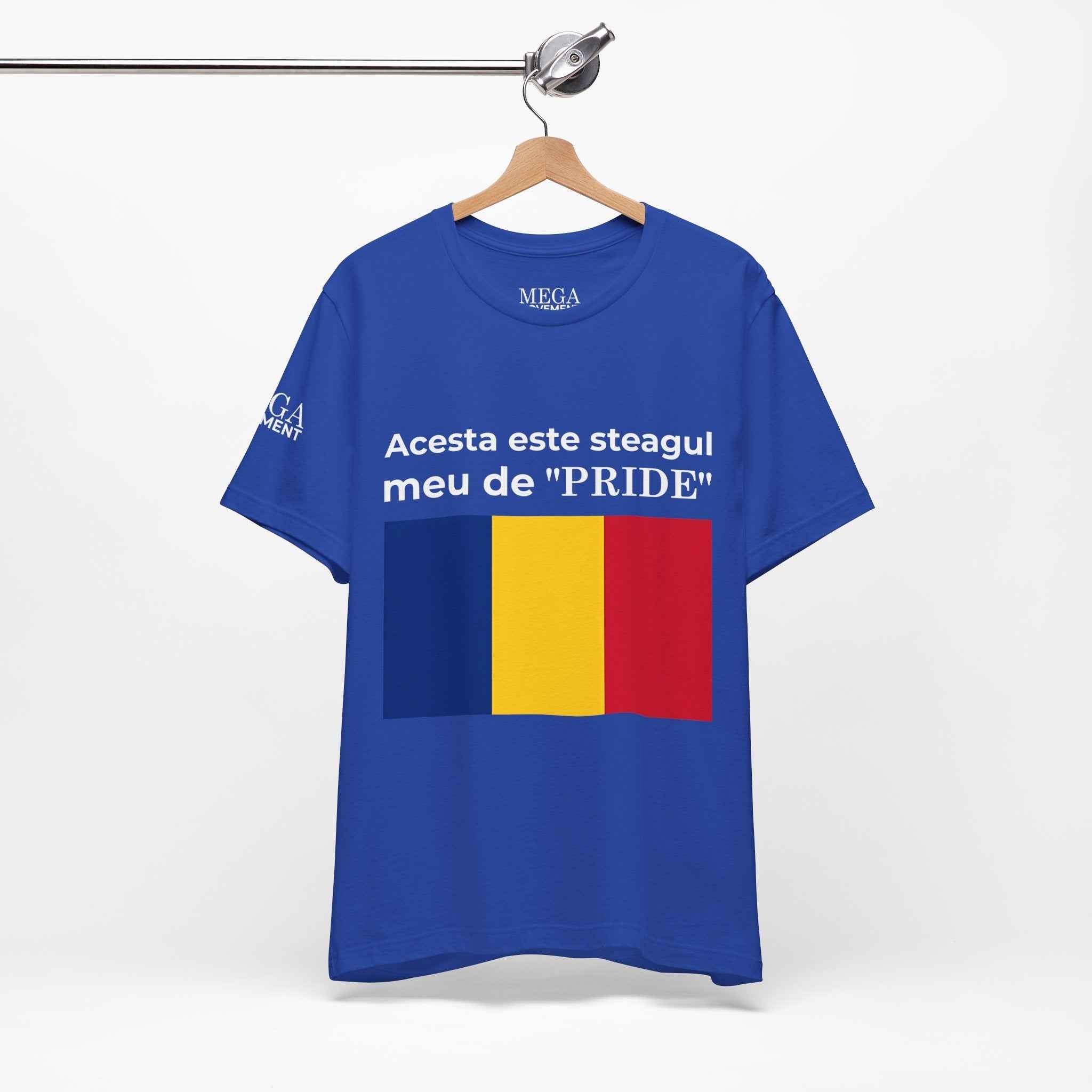 Romania Pride Flag Unisex Tee, Black Short Sleeve Shirt, Comfortable Casual Wear