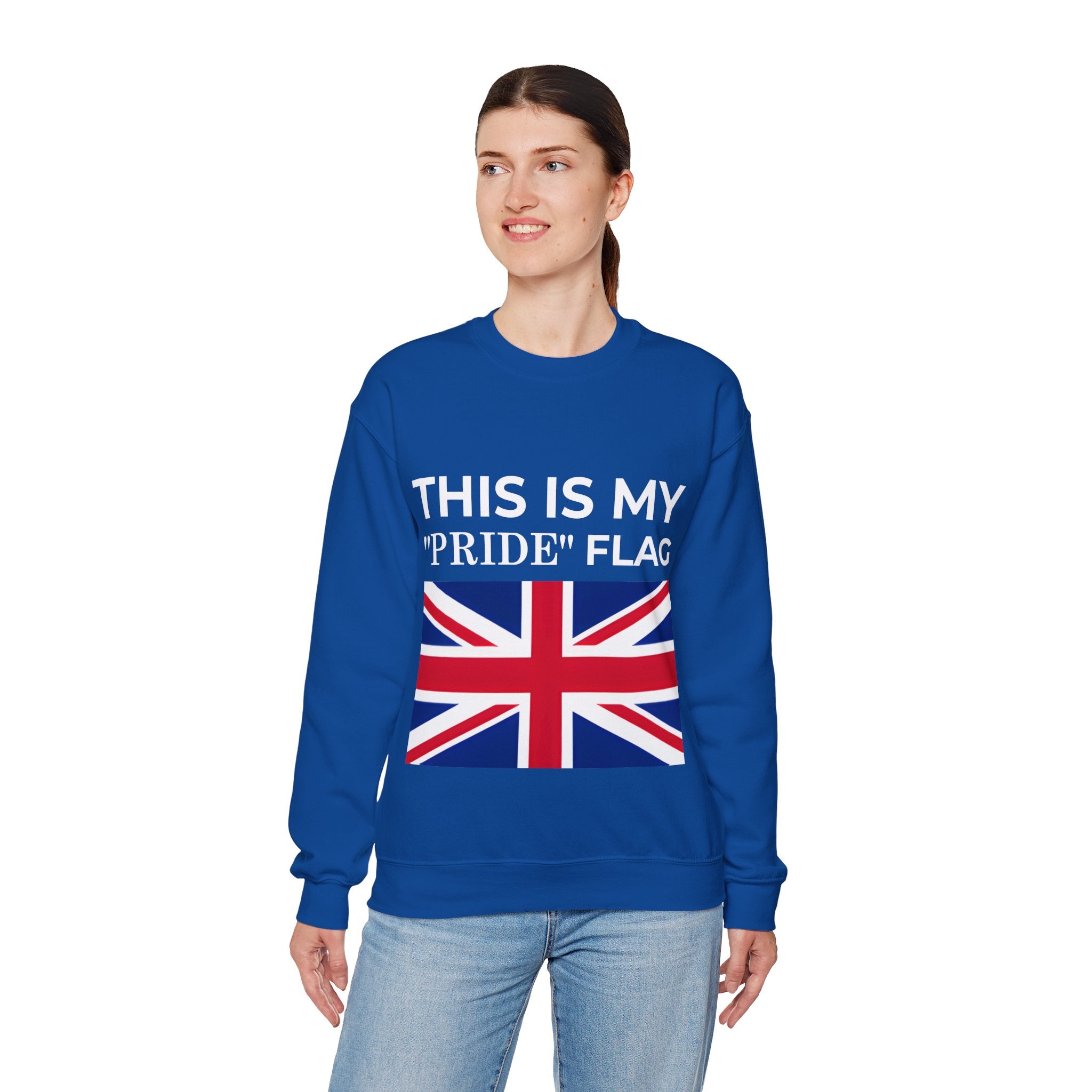 British Pride Flag Crewneck Sweatshirt, Unisex Sweatshirt, Pride Merchandise, Casual Wear - Mega Movement