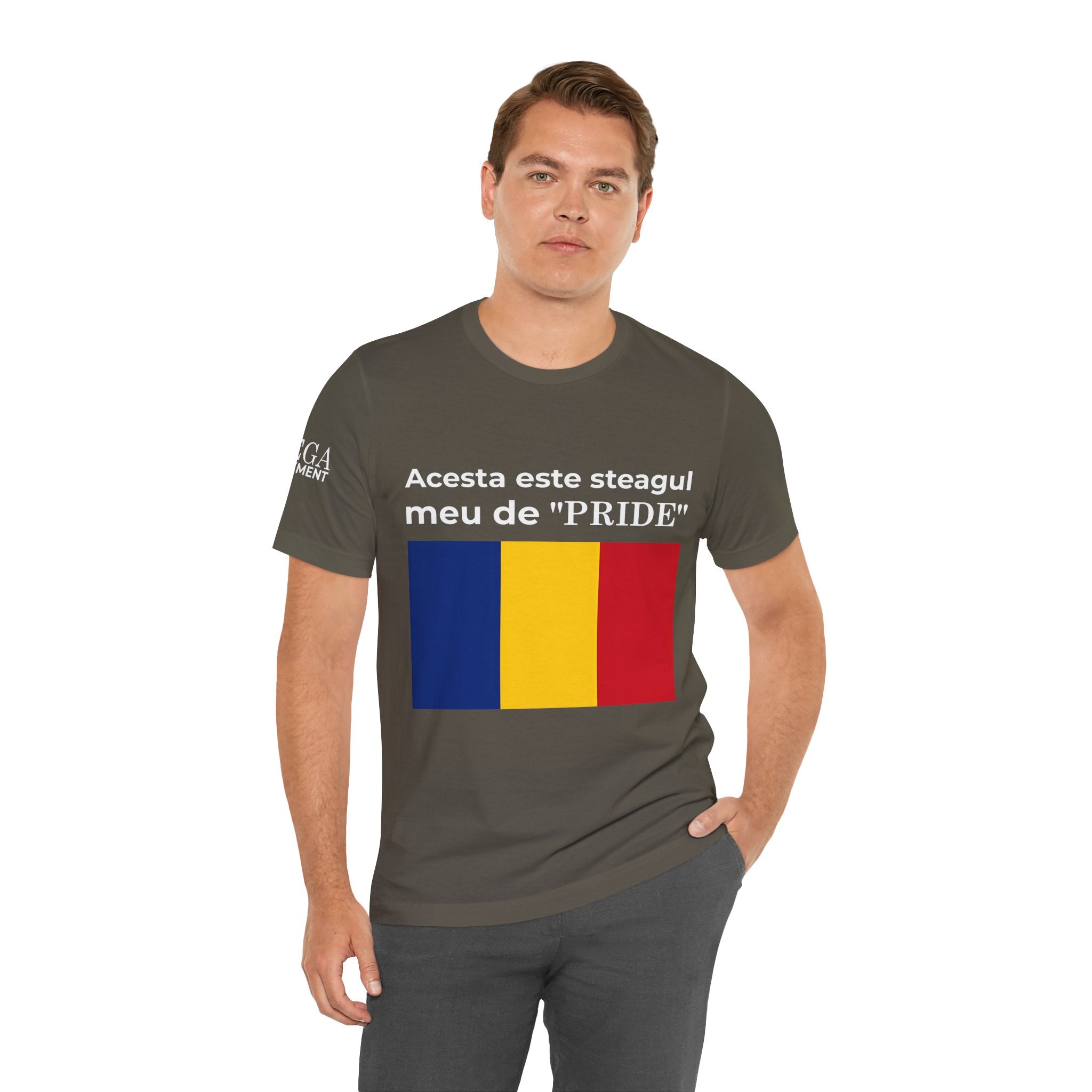 Romania Pride Flag Unisex Tee, Black Short Sleeve Shirt, Comfortable Casual Wear - Mega Movement