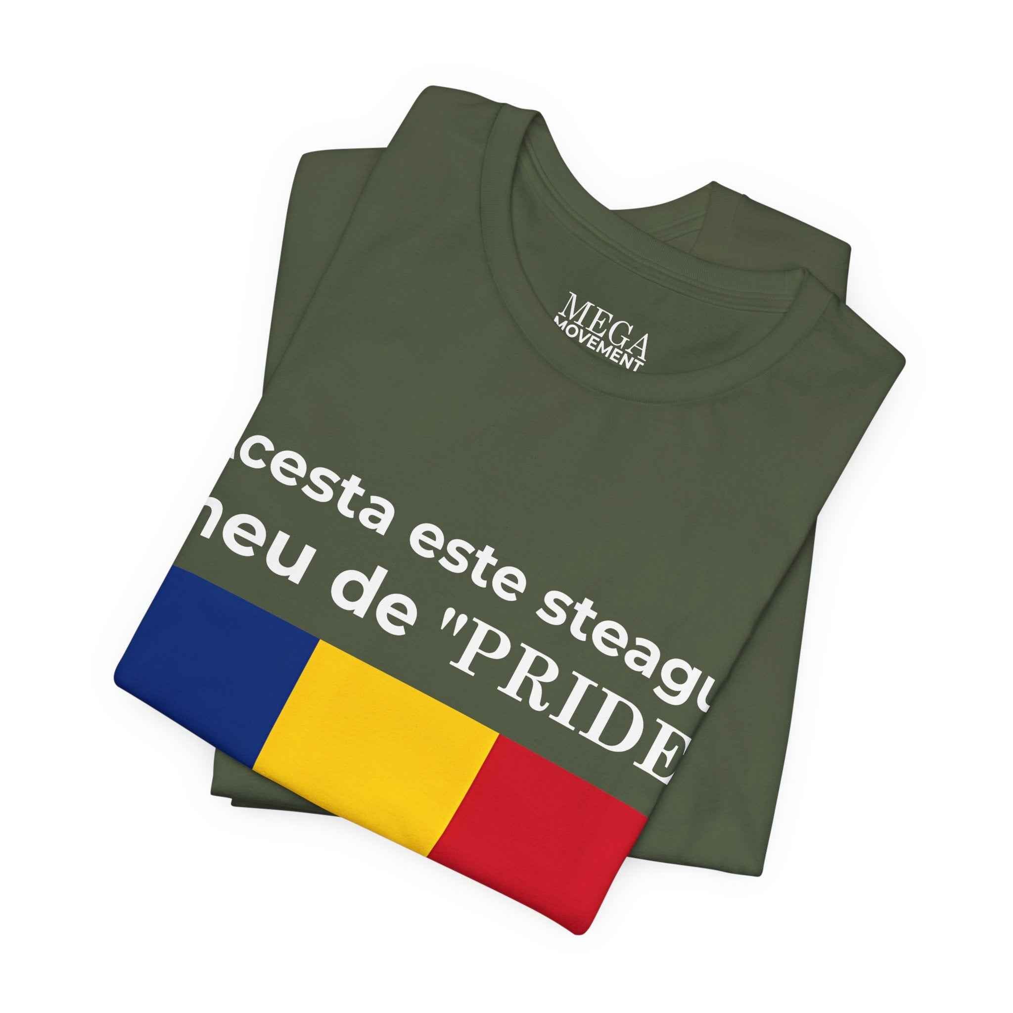 Romania Pride Flag Unisex Tee, Black Short Sleeve Shirt, Comfortable Casual Wear