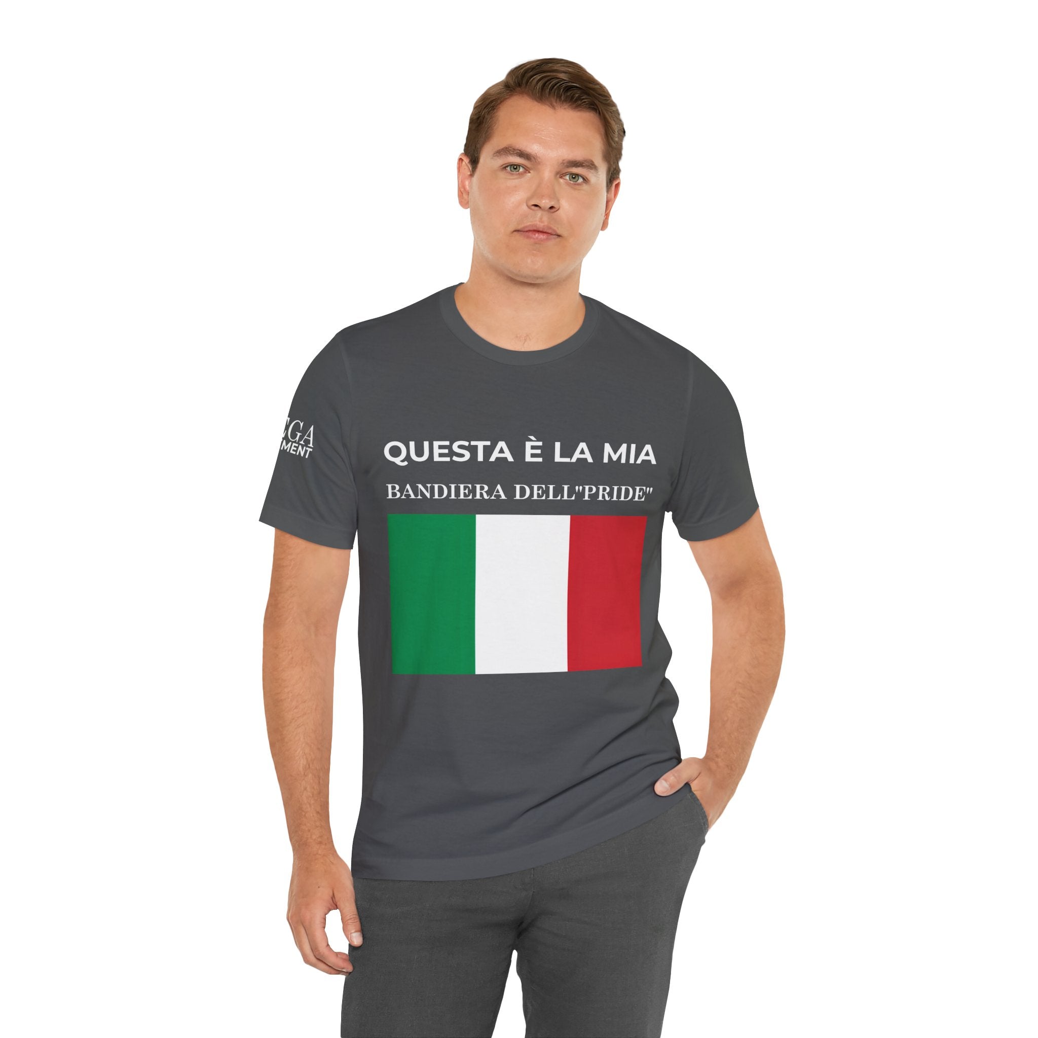 Italian Pride Flag Tee, Unisex Short Sleeve Shirt for Patriots, Patriot Apparel, Casual Wear, Gift Idea - Mega Movement