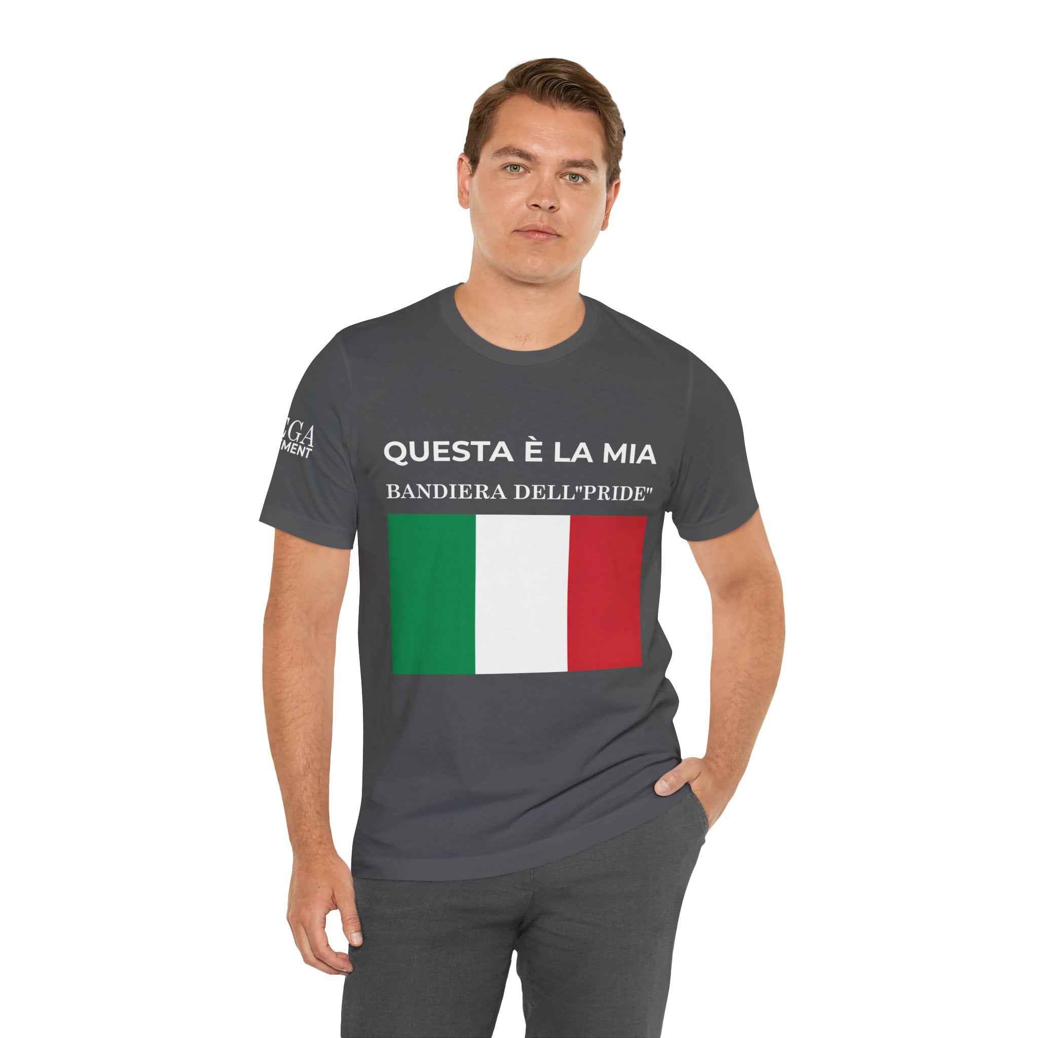 Italian Pride Flag Tee, Unisex Short Sleeve Shirt for Patriots, Patriot Apparel, Casual Wear, Gift Idea