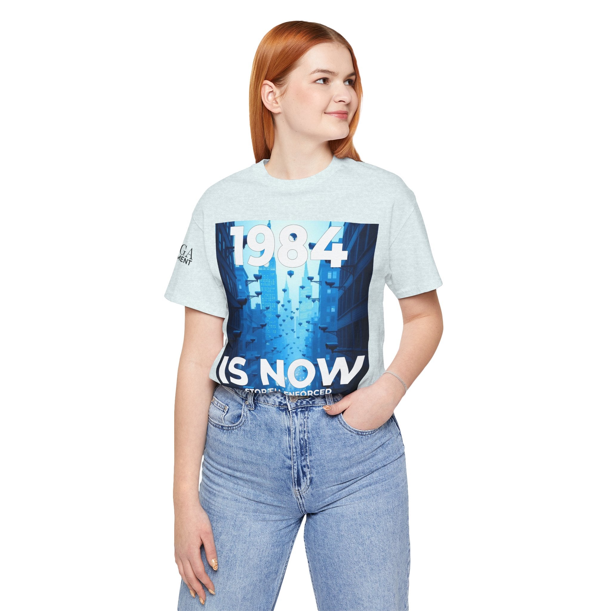 1984 Is Now Unisex Tee, Dystopian Theme Shirt, Statement Tee, Gift for Activists, Casual Everyday Wear, Comfortable Cotton T-Shirt - Mega Movement