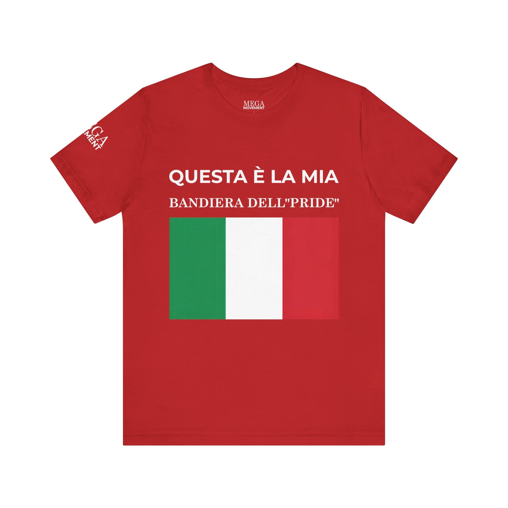 Italian Pride Flag Tee, Unisex Short Sleeve Shirt for Patriots, Patriot Apparel, Casual Wear, Gift Idea - Mega Movement