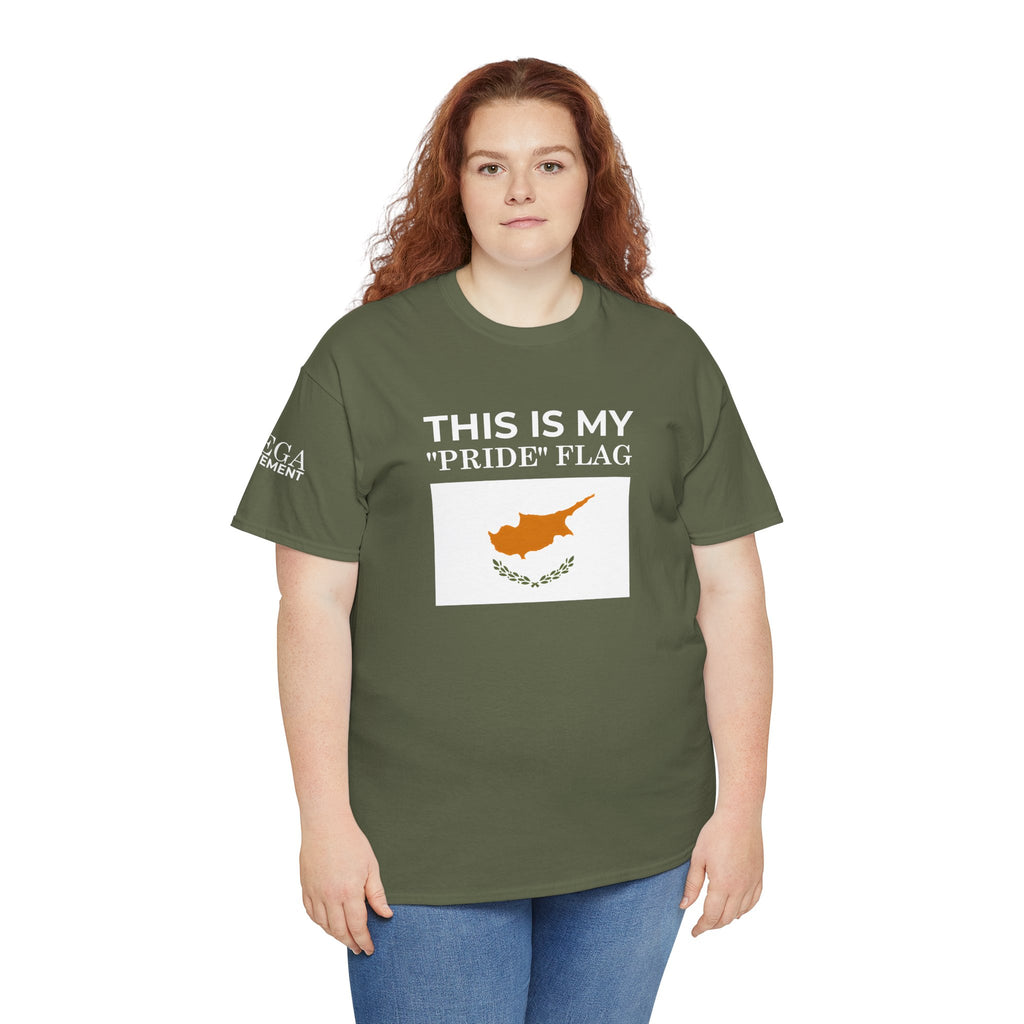 Cyprus Flag Tee ( Small Print ) - "This Is My 'Pride' Flag" Patriotic Cotton T-Shirt