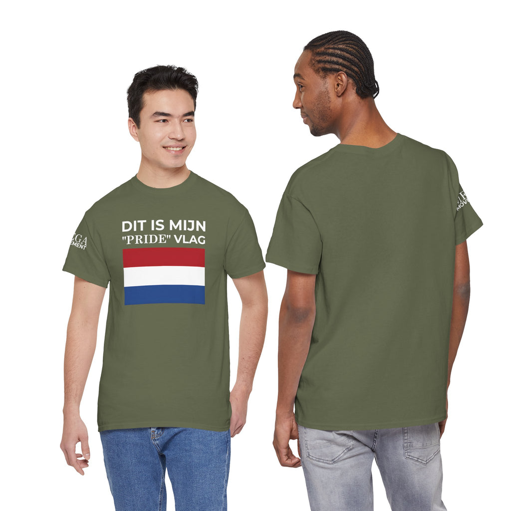 Dutch Pride Flag T-Shirt ( Small Print ) — "Dit Is Mijn 'Pride' Vlag" Cotton Tee