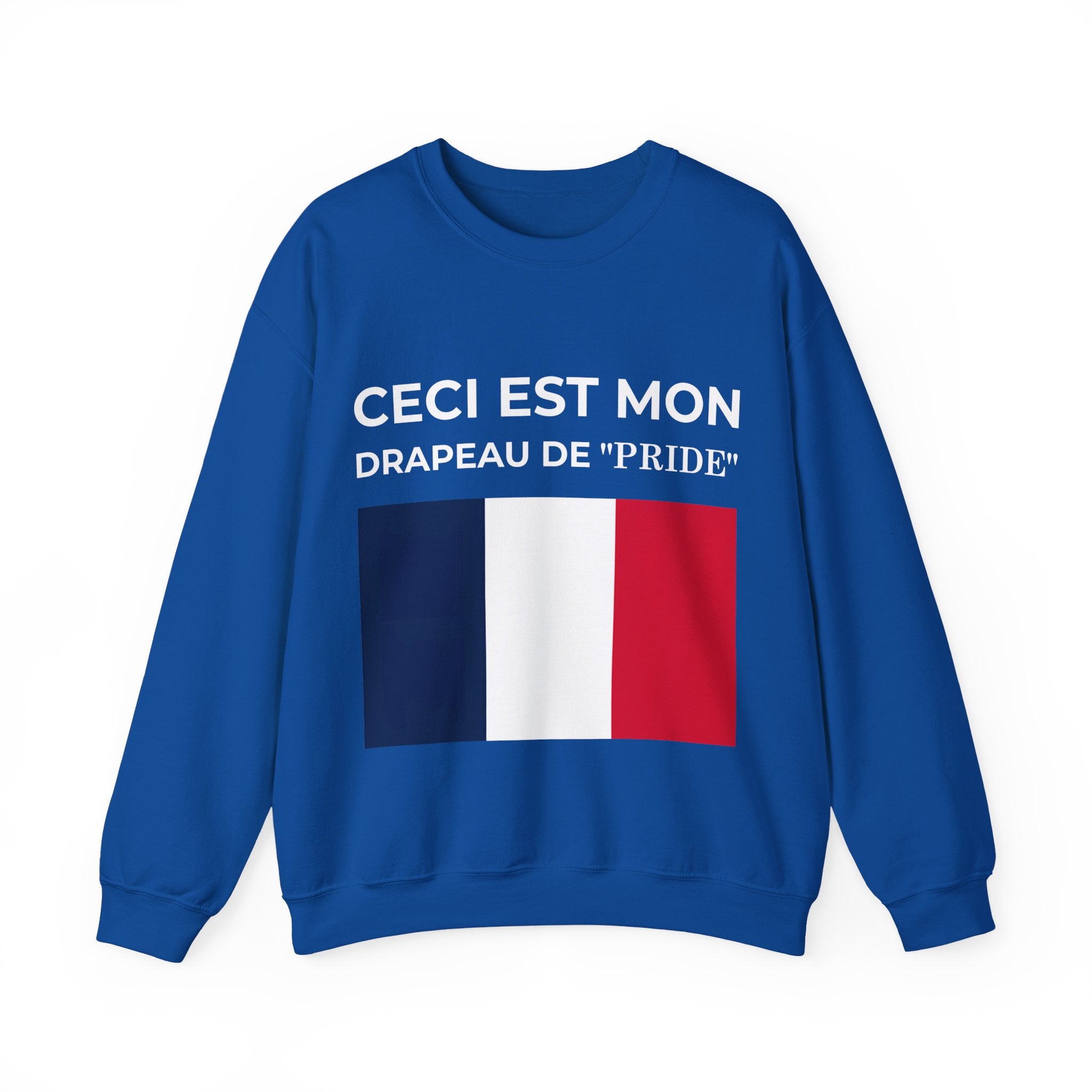 French Pride Flag Crewneck Sweatshirt - Unisex Heavy Blend™ Sweatshirt, Comfortable Casual Wear - Mega Movement