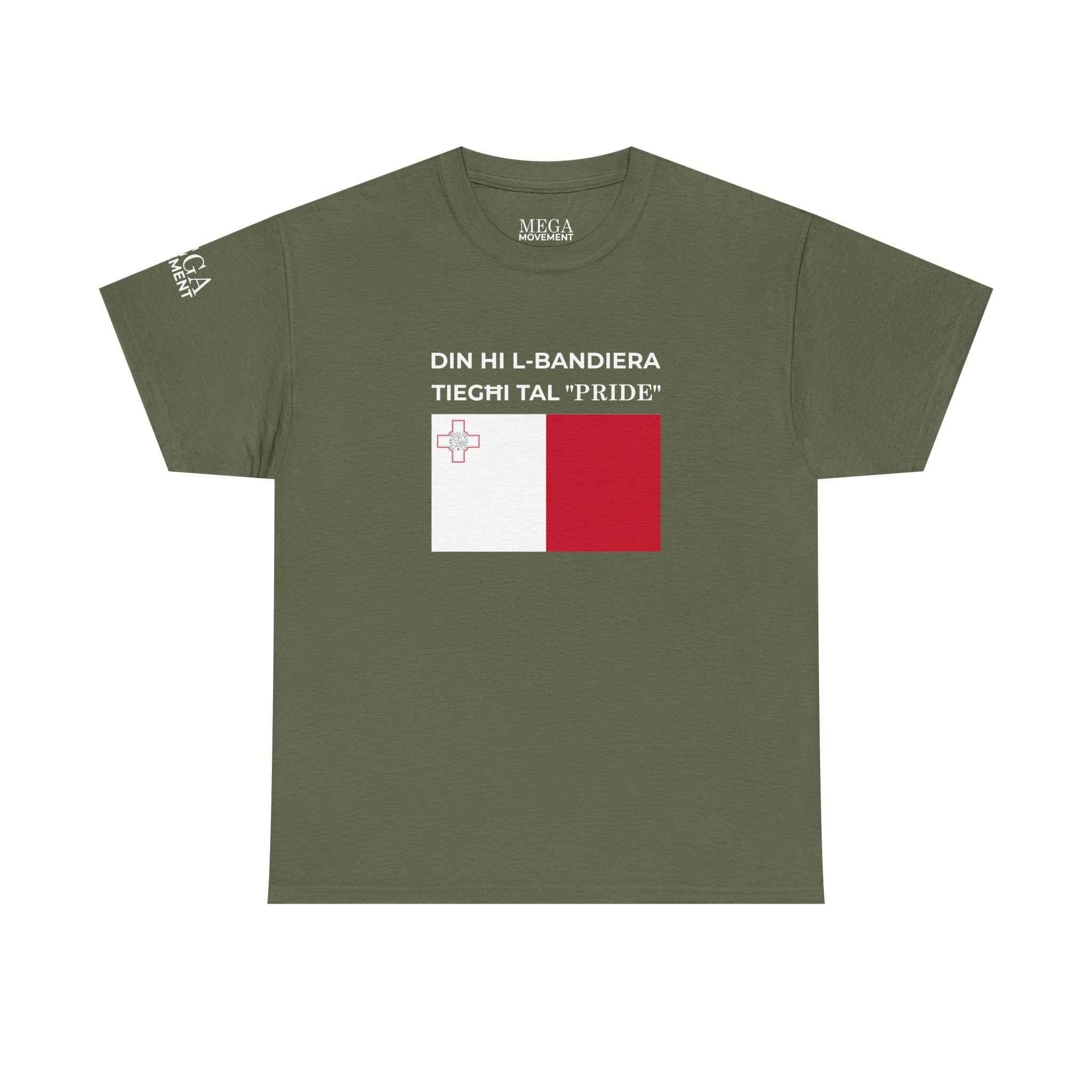 Malta Flag "Din Hi l-Bandiera Tieghi Tal 'Pride'" T-Shirt ( Small Print )