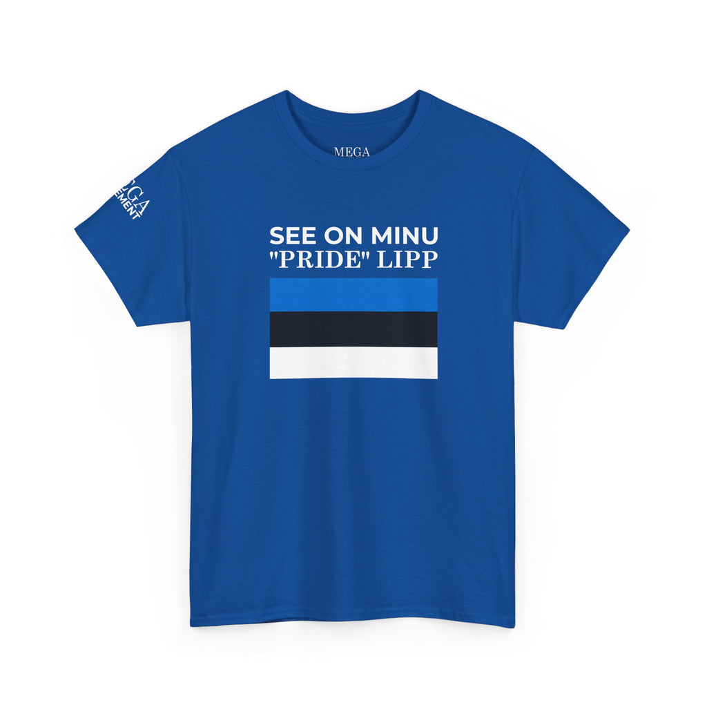 See On Minu 'Pride' Lipp T‑Shirt ( Small Print ) — Blue White Stripe Pride Tee