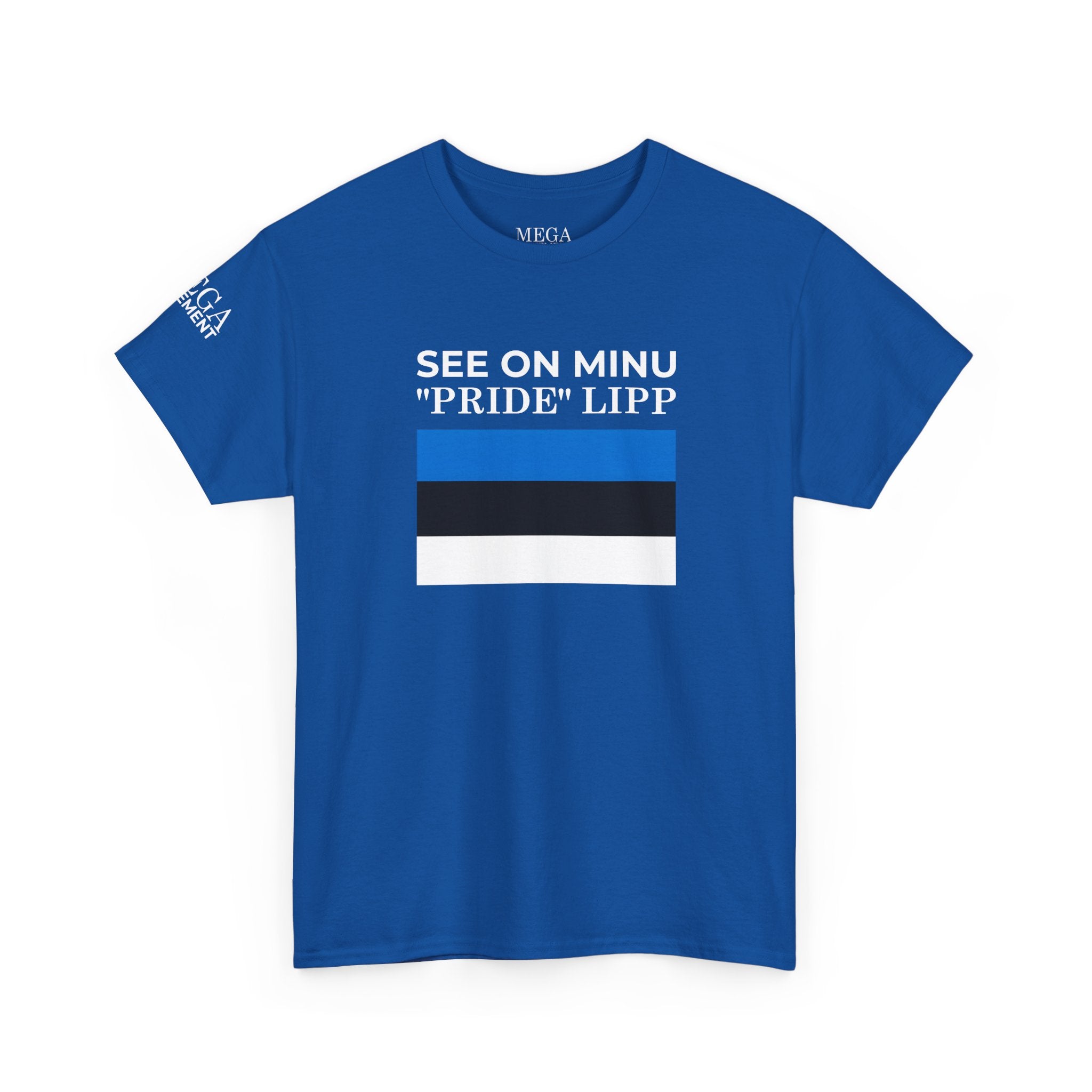 See On Minu 'Pride' Lipp T‑Shirt ( Small Print ) — Blue White Stripe Pride Tee