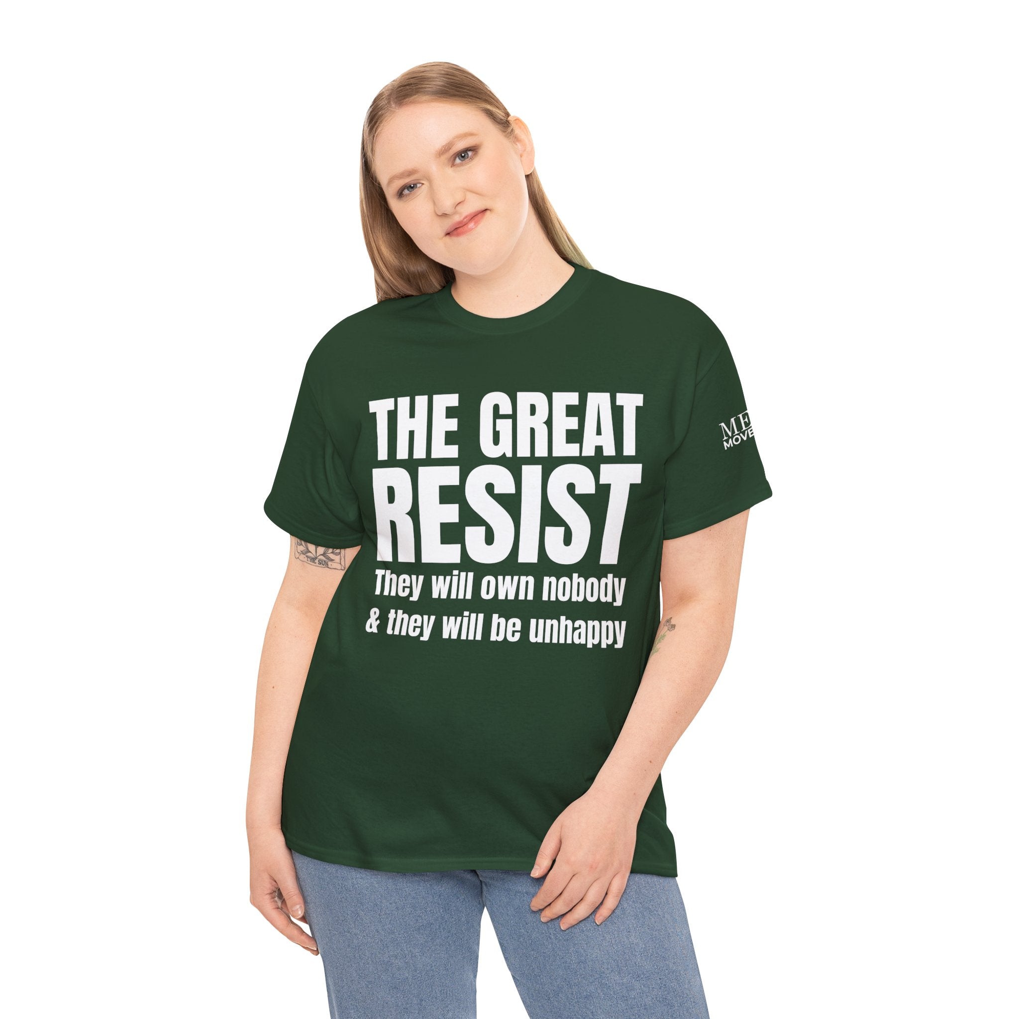 The Great Resist Casual Unisex Heavy Cotton Tee – Stand Against the W.E.F. Agenda - Mega Movement