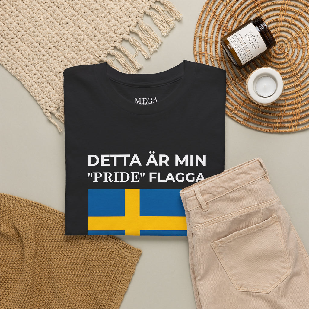 Sweden Pride T-Shirt ( Small Print ) — "Detta är min Pride-flagga" Tee