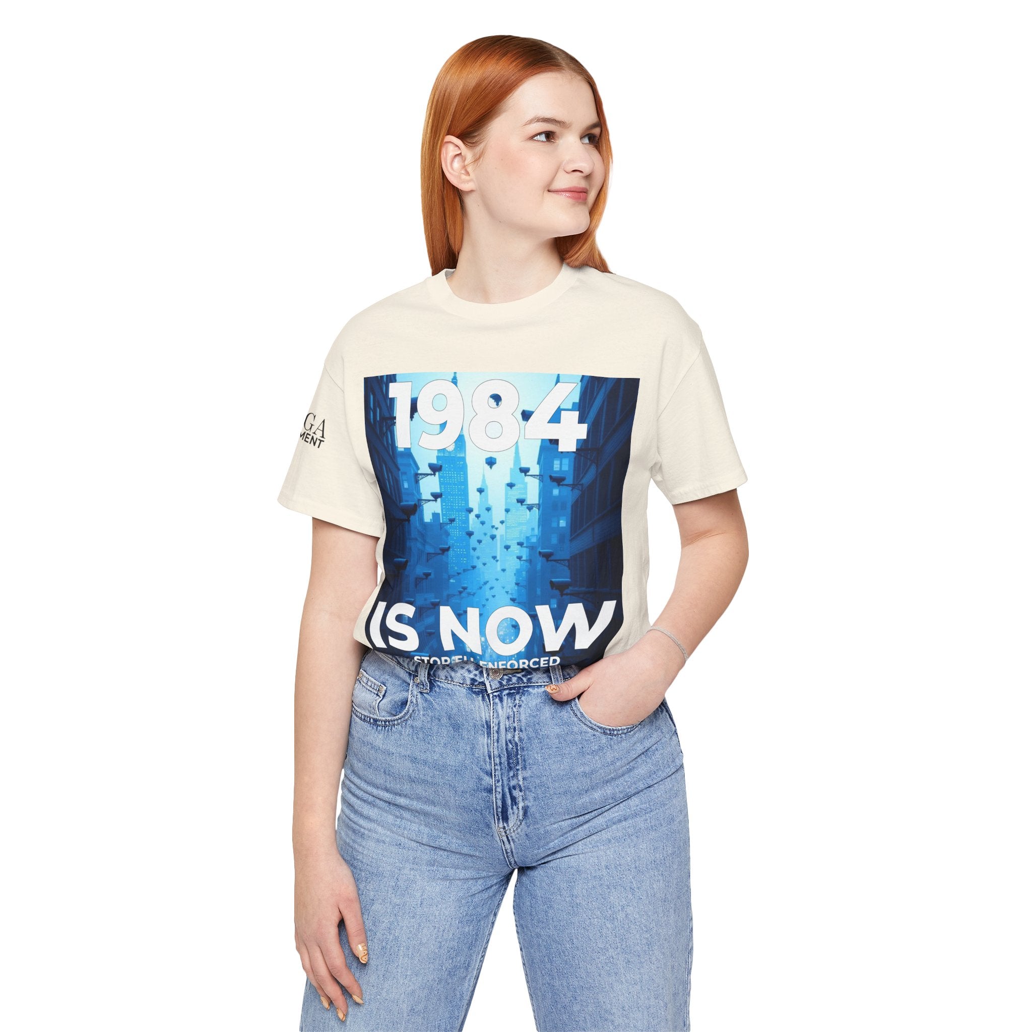 1984 Is Now Unisex Tee, Dystopian Theme Shirt, Statement Tee, Gift for Activists, Casual Everyday Wear, Comfortable Cotton T-Shirt - Mega Movement