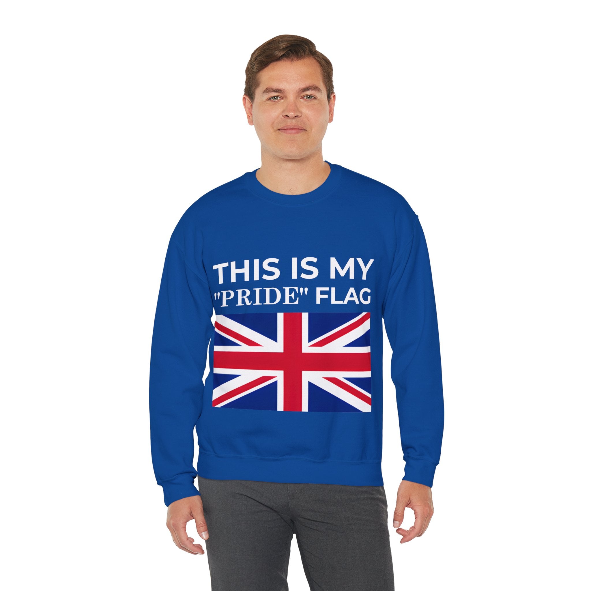 British Pride Flag Crewneck Sweatshirt, Unisex Sweatshirt, Pride Merchandise, Casual Wear - Mega Movement