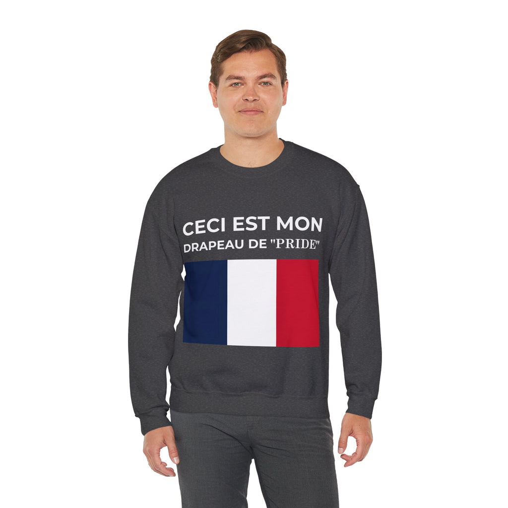 French Pride Flag Crewneck Sweatshirt - Unisex Heavy Blend™ Sweatshirt, Comfortable Casual Wear - Mega Movement