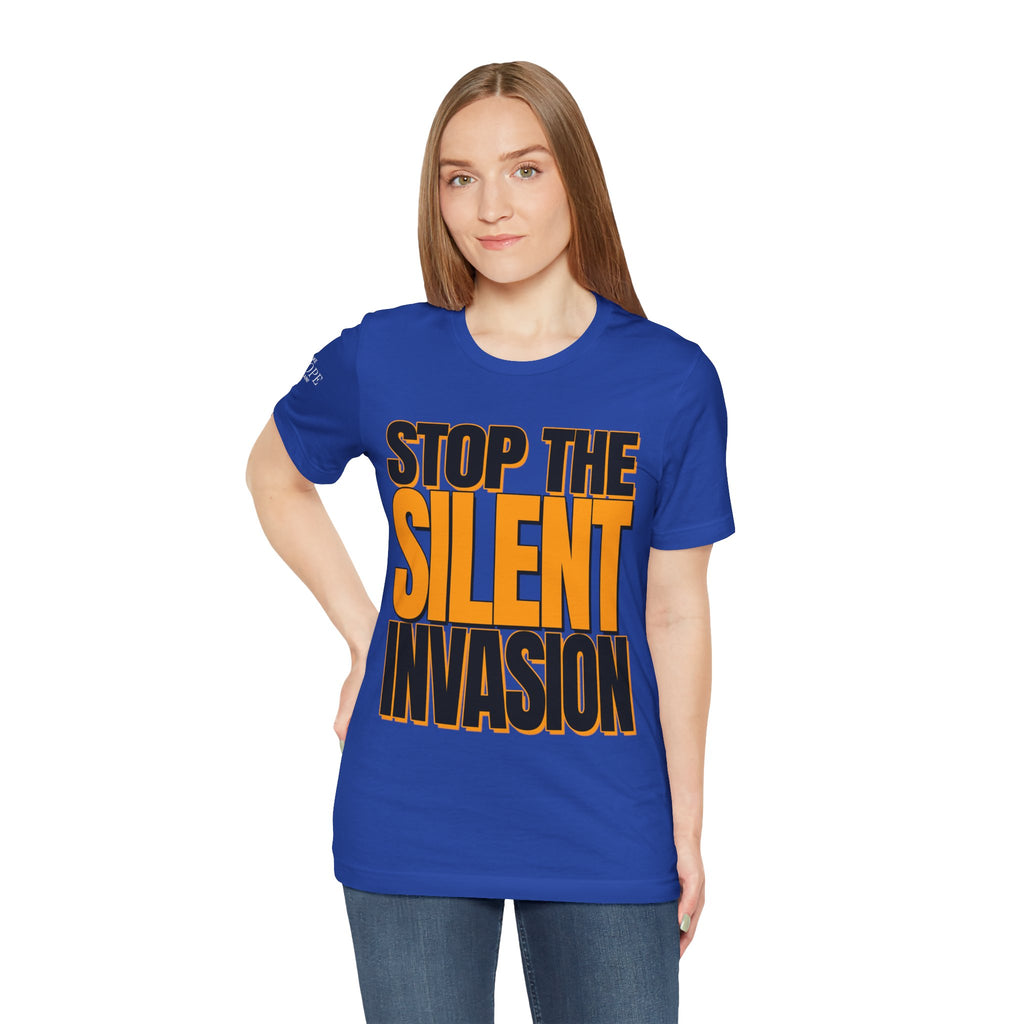 Stop the Silent Invasion Unisex Tee, Awareness Tee, Casual Wear, Protest Shirt, Gift for Activists, Modern Graphic Tee - Mega Movement