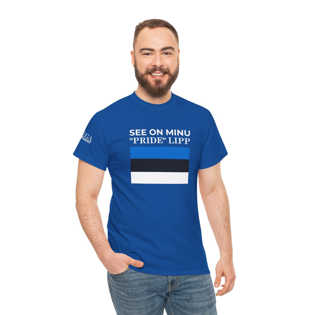 See On Minu 'Pride' Lipp T‑Shirt ( Small Print ) — Blue White Stripe Pride Tee
