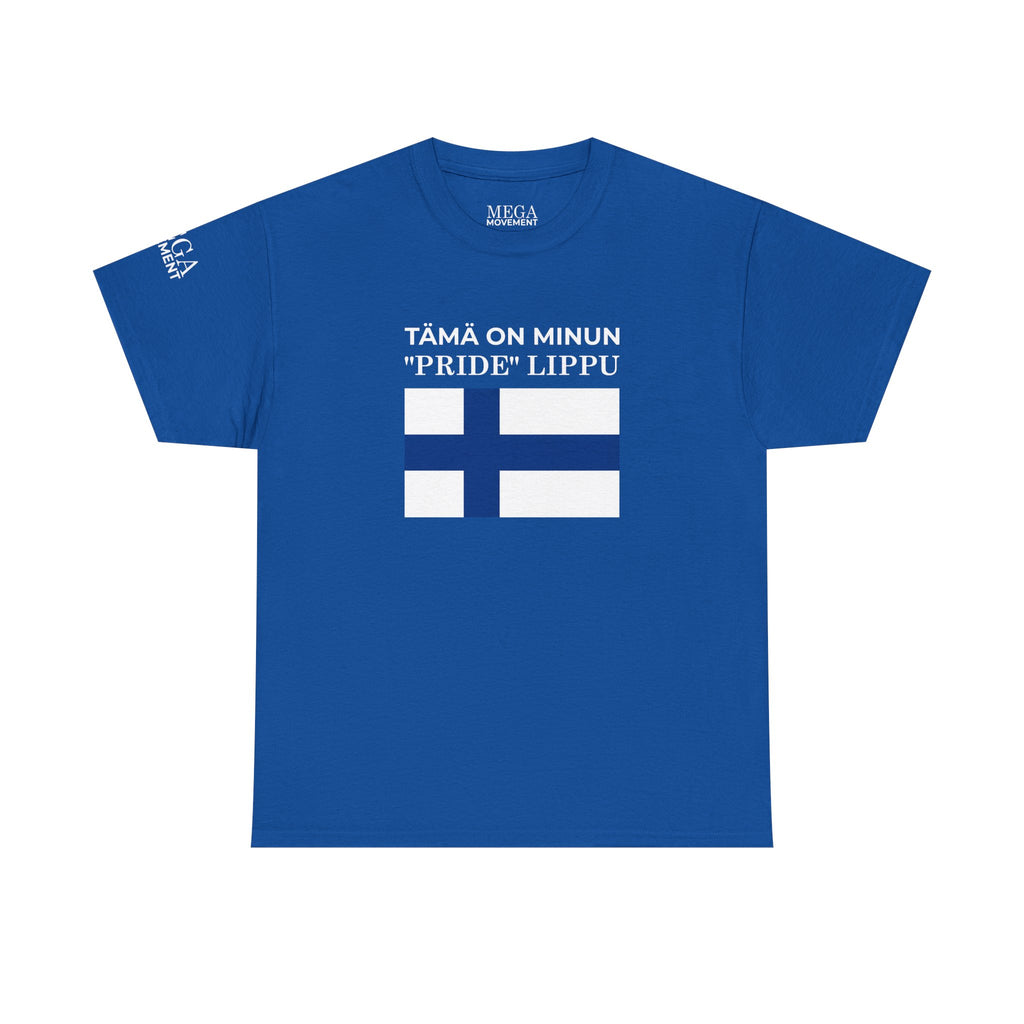 Finnish Flag T‑Shirt ( Small Print ) — “Tämä on minun 'pride' lippu” Patriotic Tee