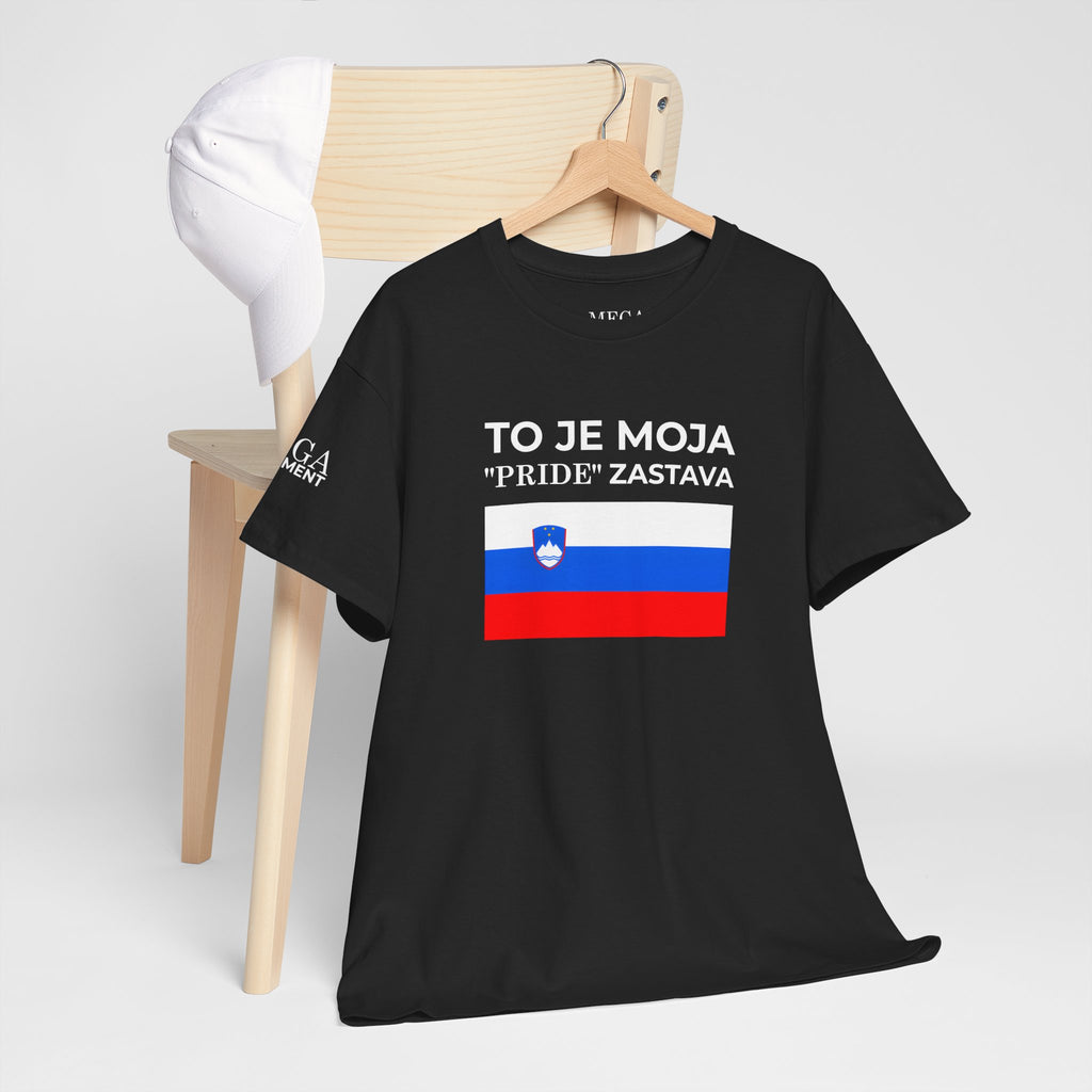 Slovenia Flag Tee ( Small Print ) — "To Je Moja Pride Zastava" Patriotic T-Shirt