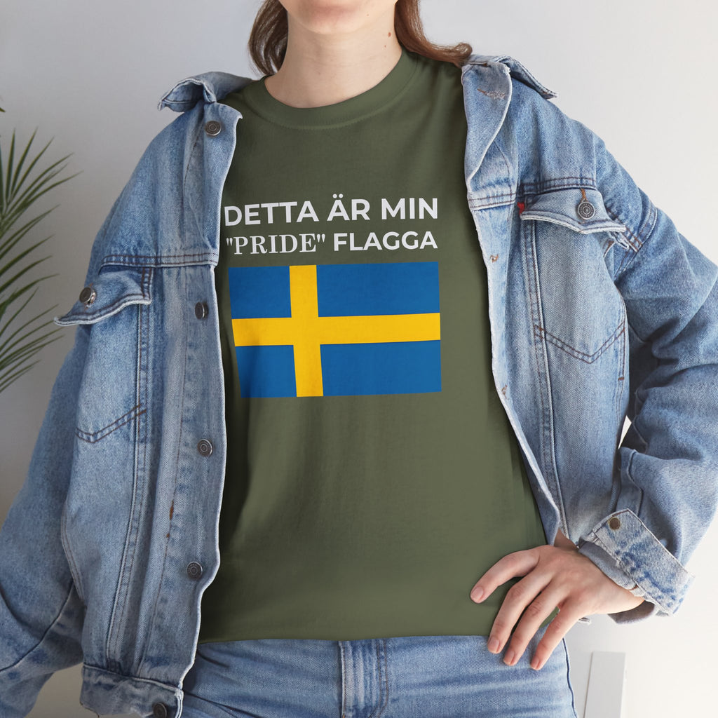 Sweden Pride T-Shirt ( Small Print ) — "Detta är min Pride-flagga" Tee