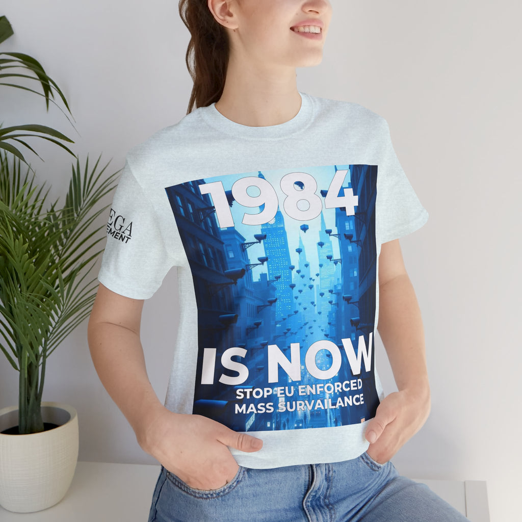 1984 Is Now Unisex Tee, Dystopian Theme Shirt, Statement Tee, Gift for Activists, Casual Everyday Wear, Comfortable Cotton T-Shirt - Mega Movement