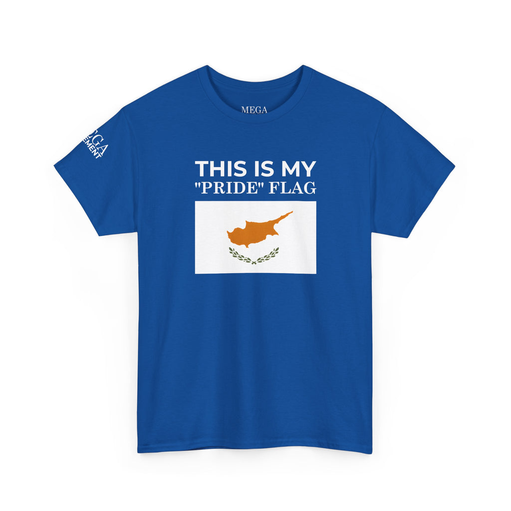 Cyprus Flag Tee ( Small Print ) - "This Is My 'Pride' Flag" Patriotic Cotton T-Shirt