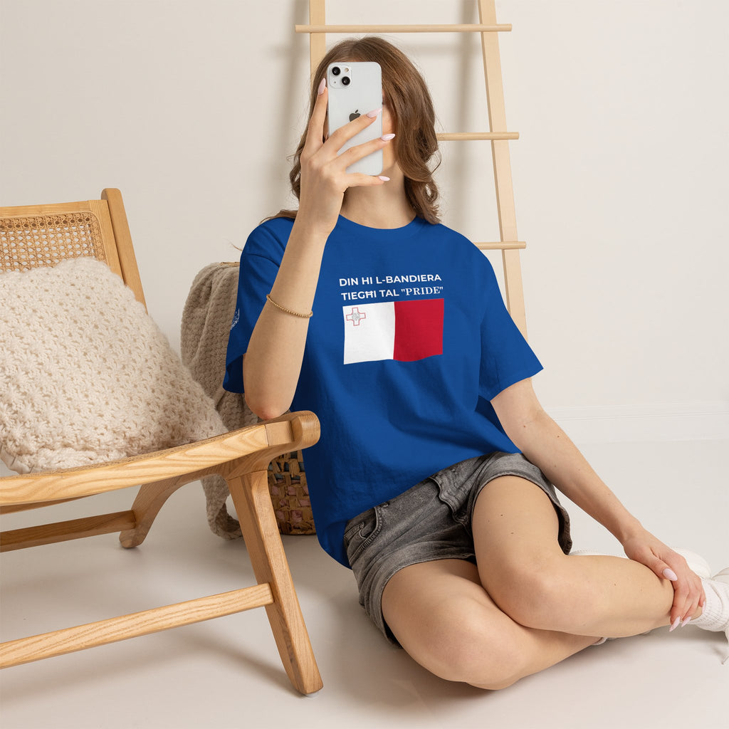 Malta Flag "Din Hi l-Bandiera Tieghi Tal 'Pride'" T-Shirt ( Small Print )