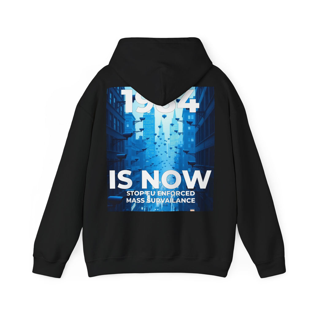 Mega Movement 1984 IS Now Unisex Heavy Blend Hoodie | Cozy Streetwear for Activists, Ideal for Gifts, Protest Wear, Casual Style, Comfy Fashion - Mega Movement