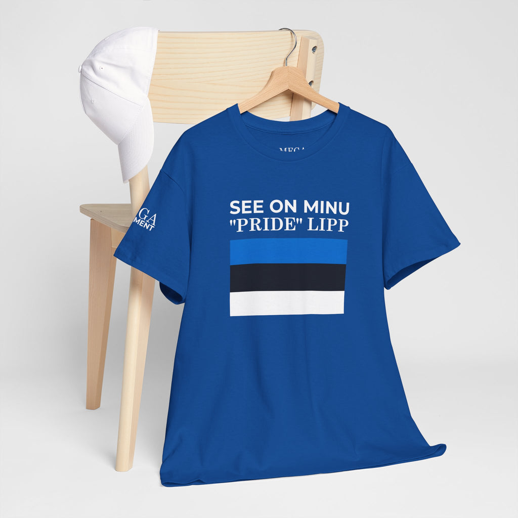 See On Minu 'Pride' Lipp T‑Shirt ( Small Print ) — Blue White Stripe Pride Tee