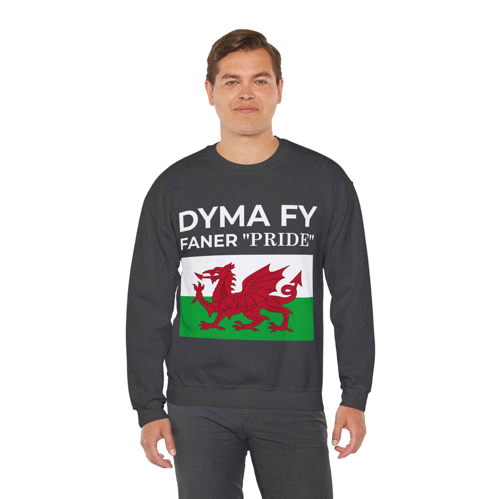 Welsh Pride Sweatshirt for Welsh Heritage Lovers, Unisex Cozy Crewneck, Perfect for Celebrations, Gifts, Casual Wear, Dyma Fy Design