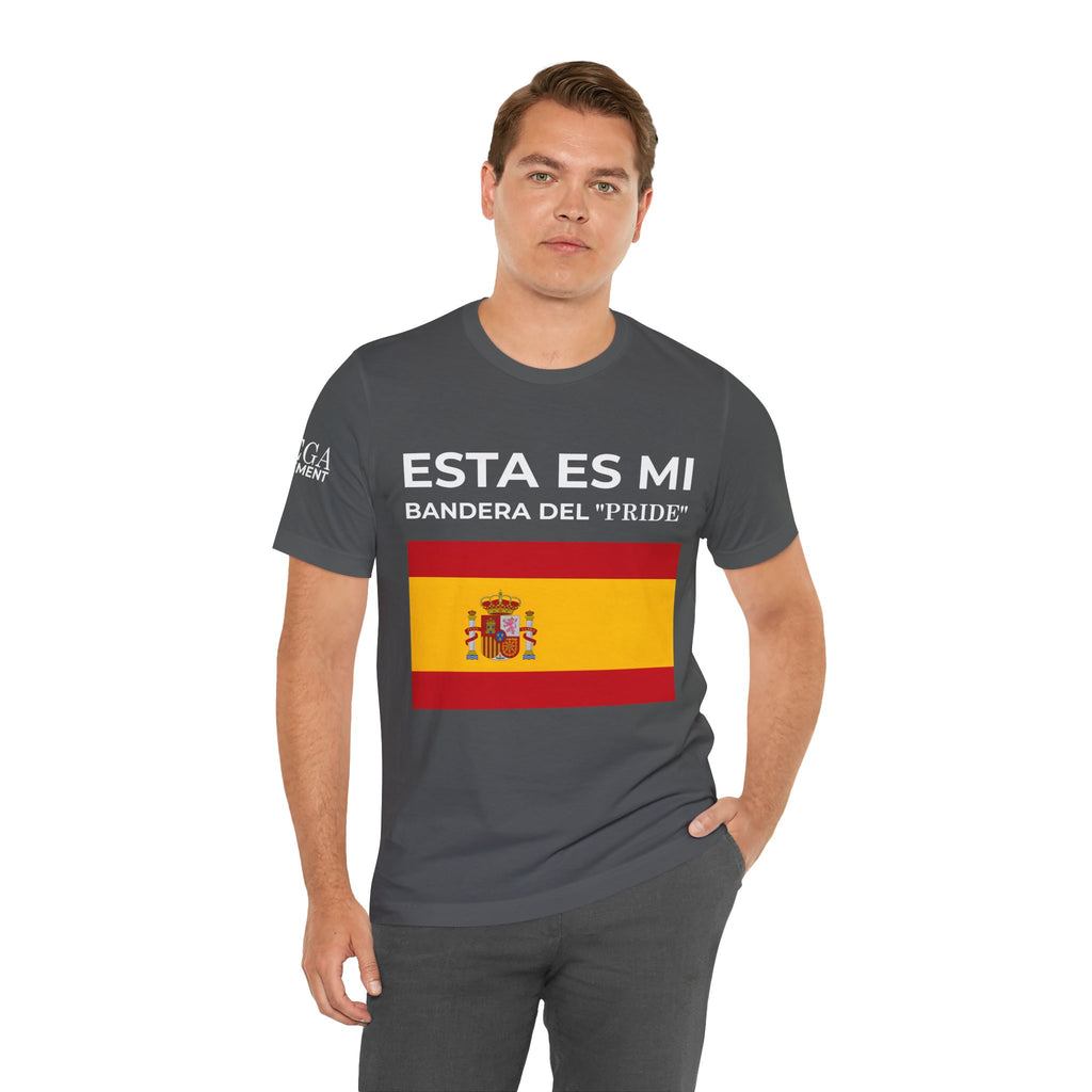 Spanish Pride Flag Tee, Unisex Short Sleeve Shirt, Festival Outfit, Celebration Wear, Casual Tee - Mega Movement