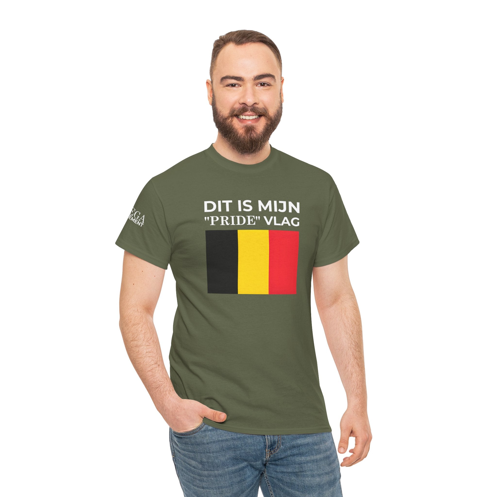 Belgian Pride Flag Unisex Tee ( Small Print )- Celebrate Patriotism, Casual Wear, Gift for Allies