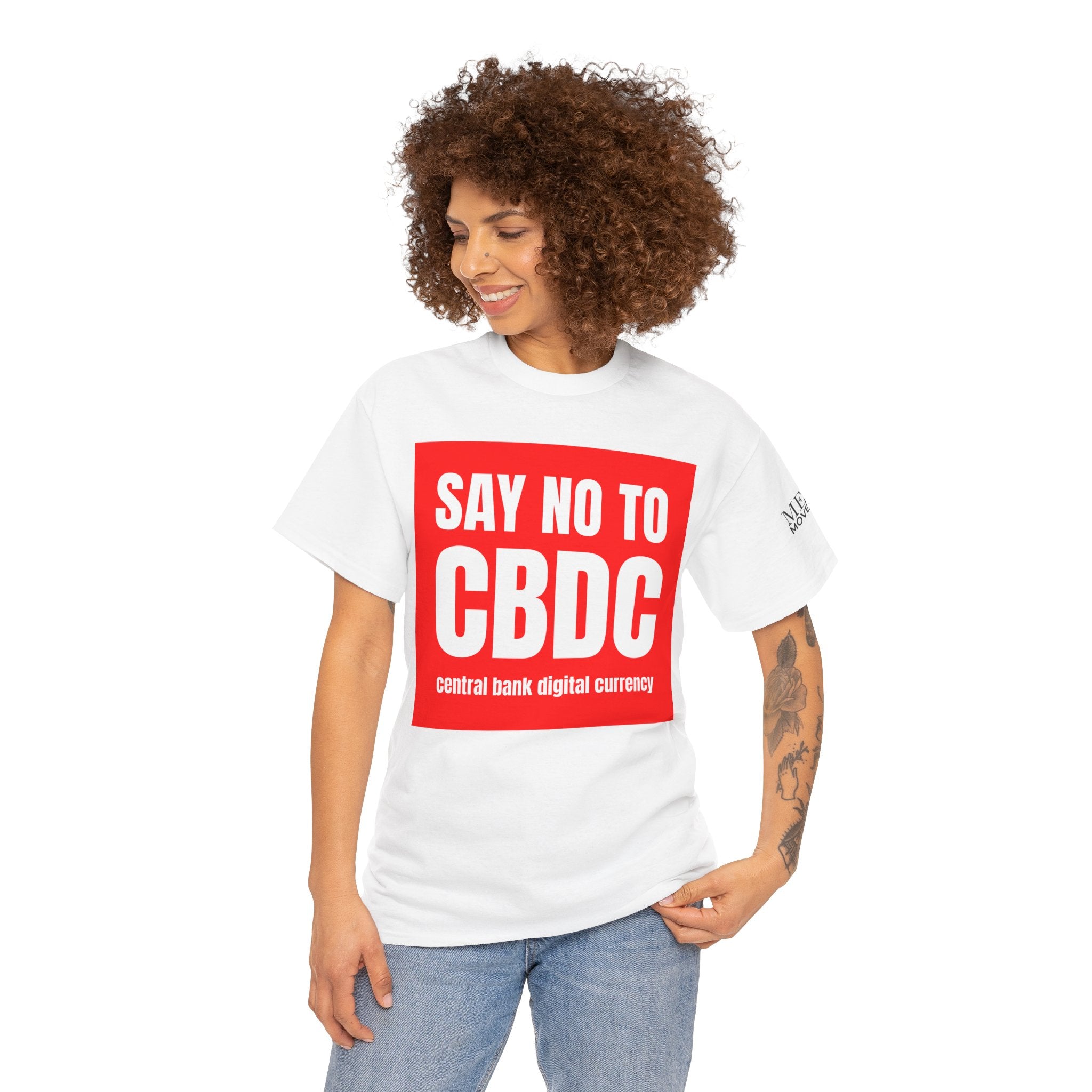 Say No to CBDC Unisex Heavy Cotton Tee | Statement Shirt, Protest Apparel, Gift for Advocates, Casual Wear, Social Commentary Tee - Mega Movement