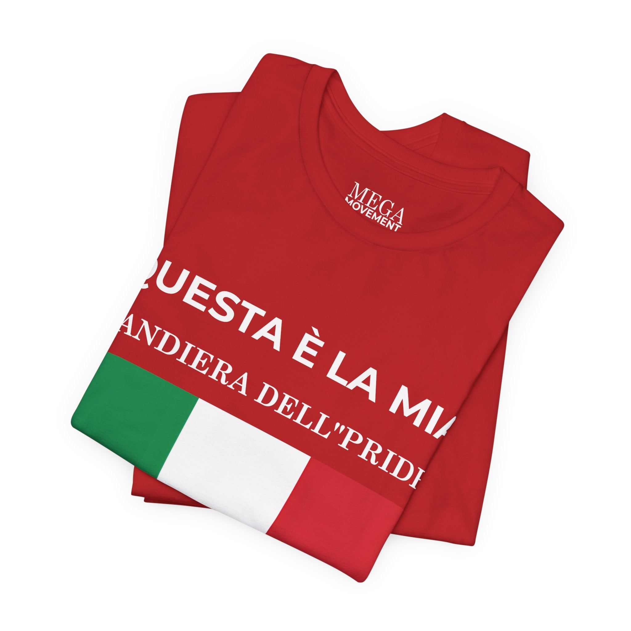Italian Pride Flag Tee, Unisex Short Sleeve Shirt for Patriots, Patriot Apparel, Casual Wear, Gift Idea - Mega Movement