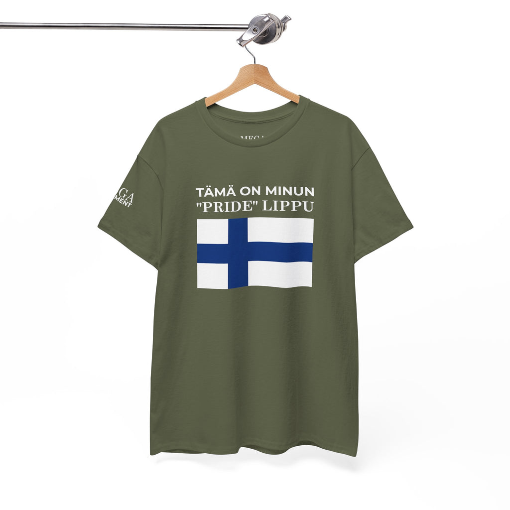 Finnish Flag T‑Shirt ( Small Print ) — “Tämä on minun 'pride' lippu” Patriotic Tee