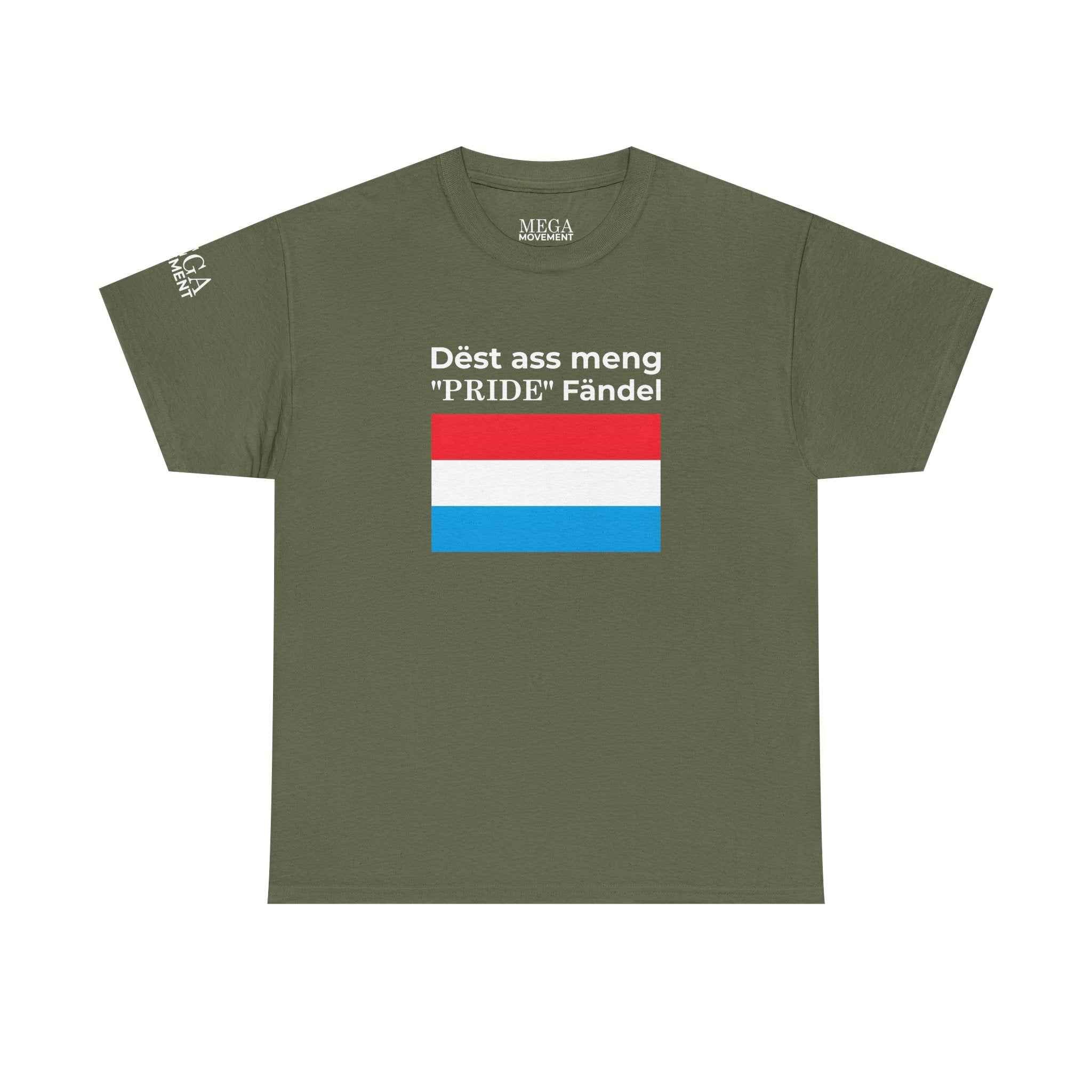 Luxembourg Flag Tee ( Small Print ) — "Dëst ass meng 'PRIDE' Fändel" Graphic T-Shirt