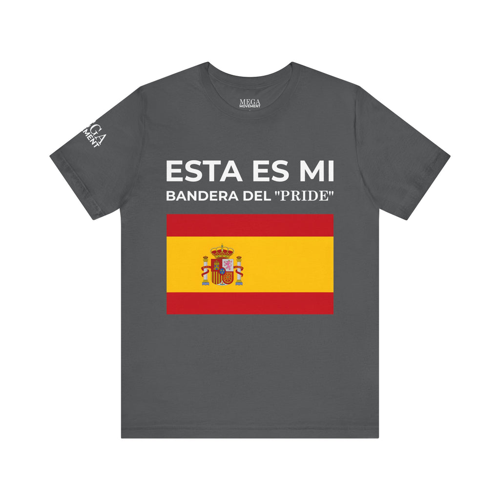 Spanish Pride Flag Tee, Unisex Short Sleeve Shirt, Festival Outfit, Celebration Wear, Casual Tee - Mega Movement