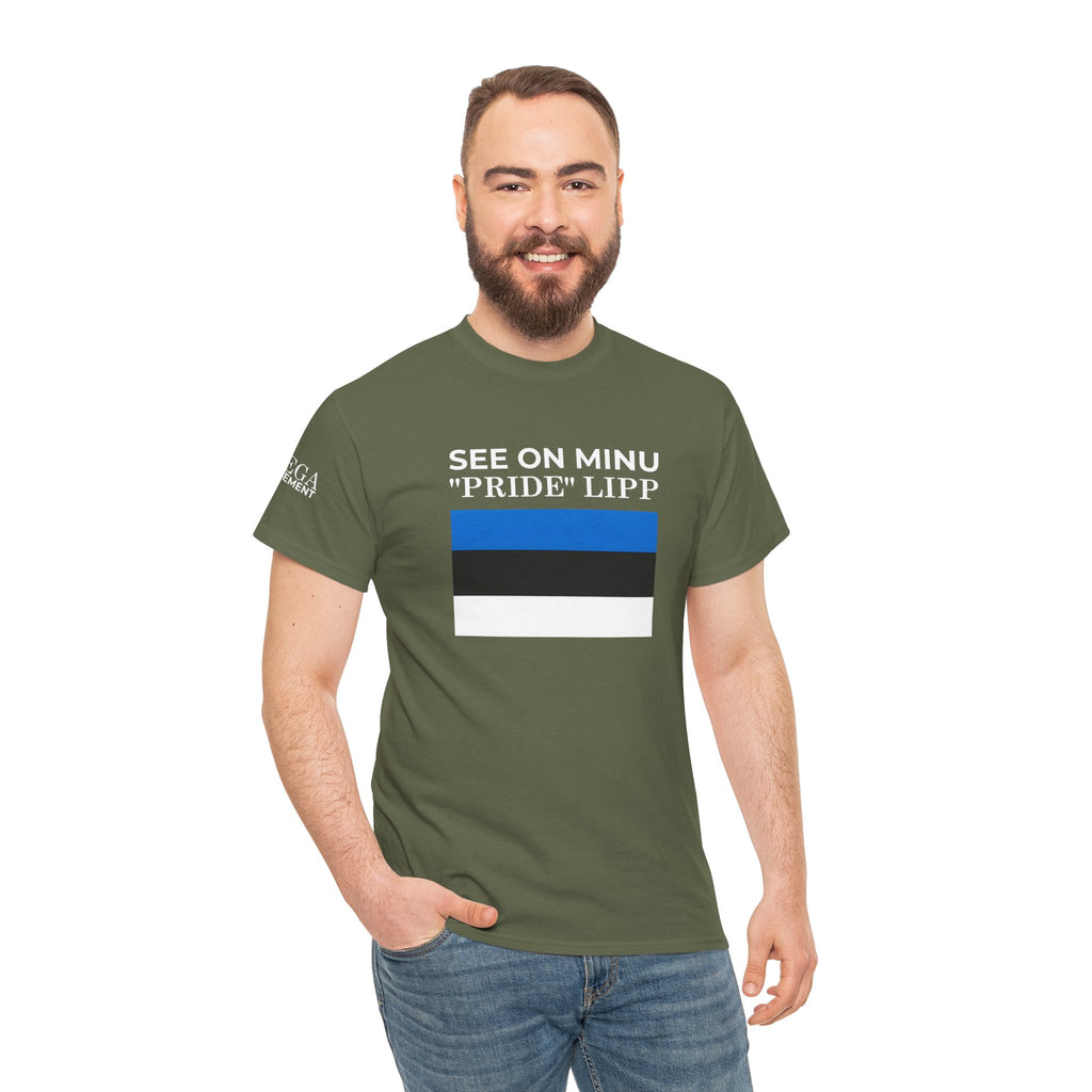 See On Minu 'Pride' Lipp T‑Shirt ( Small Print ) — Blue White Stripe Pride Tee