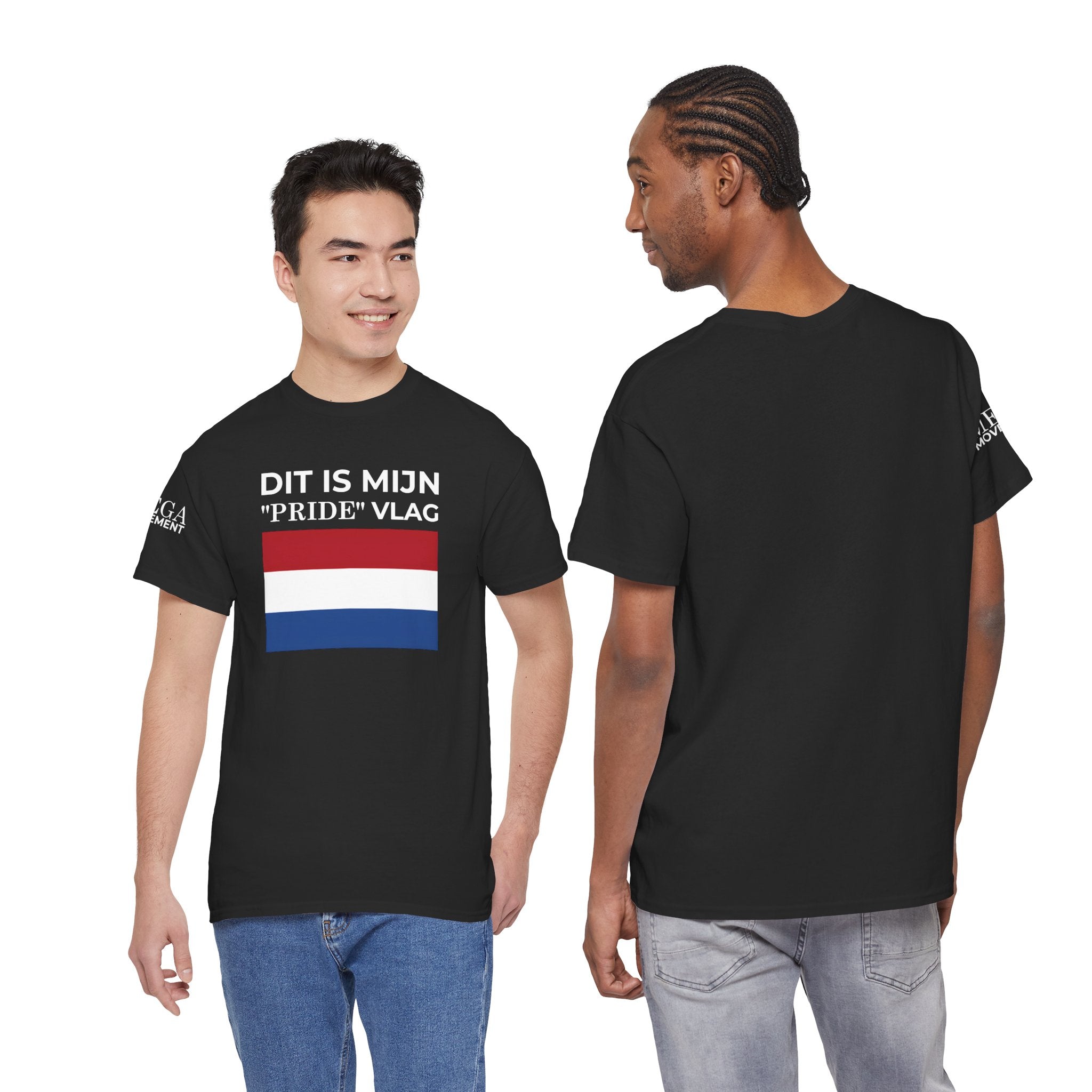 Dutch Pride Flag T-Shirt ( Small Print ) — "Dit Is Mijn 'Pride' Vlag" Cotton Tee