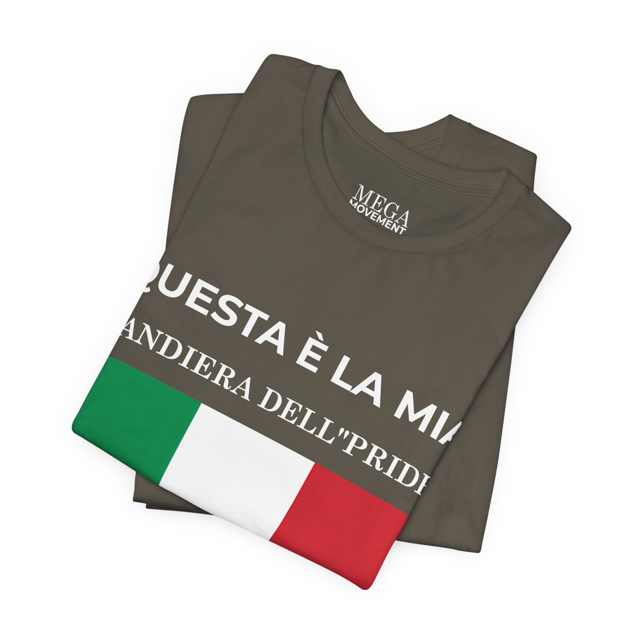 Italian Pride Flag Tee, Unisex Short Sleeve Shirt for Patriots, Patriot Apparel, Casual Wear, Gift Idea - Mega Movement