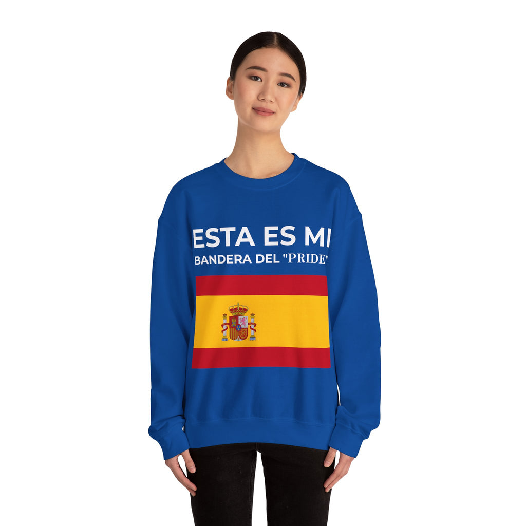 Spanish Flag Crewneck Sweatshirt, Cozy Unisex Sweatshirt, Spain Pride Apparel, Gift for Travelers, Casual Streetwear - Mega Movement