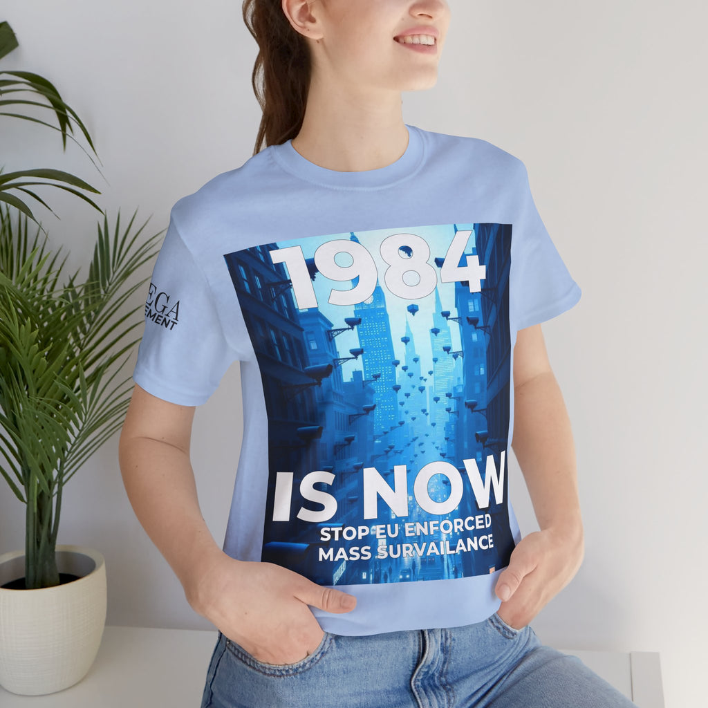 1984 Is Now Unisex Tee, Dystopian Theme Shirt, Statement Tee, Gift for Activists, Casual Everyday Wear, Comfortable Cotton T-Shirt - Mega Movement