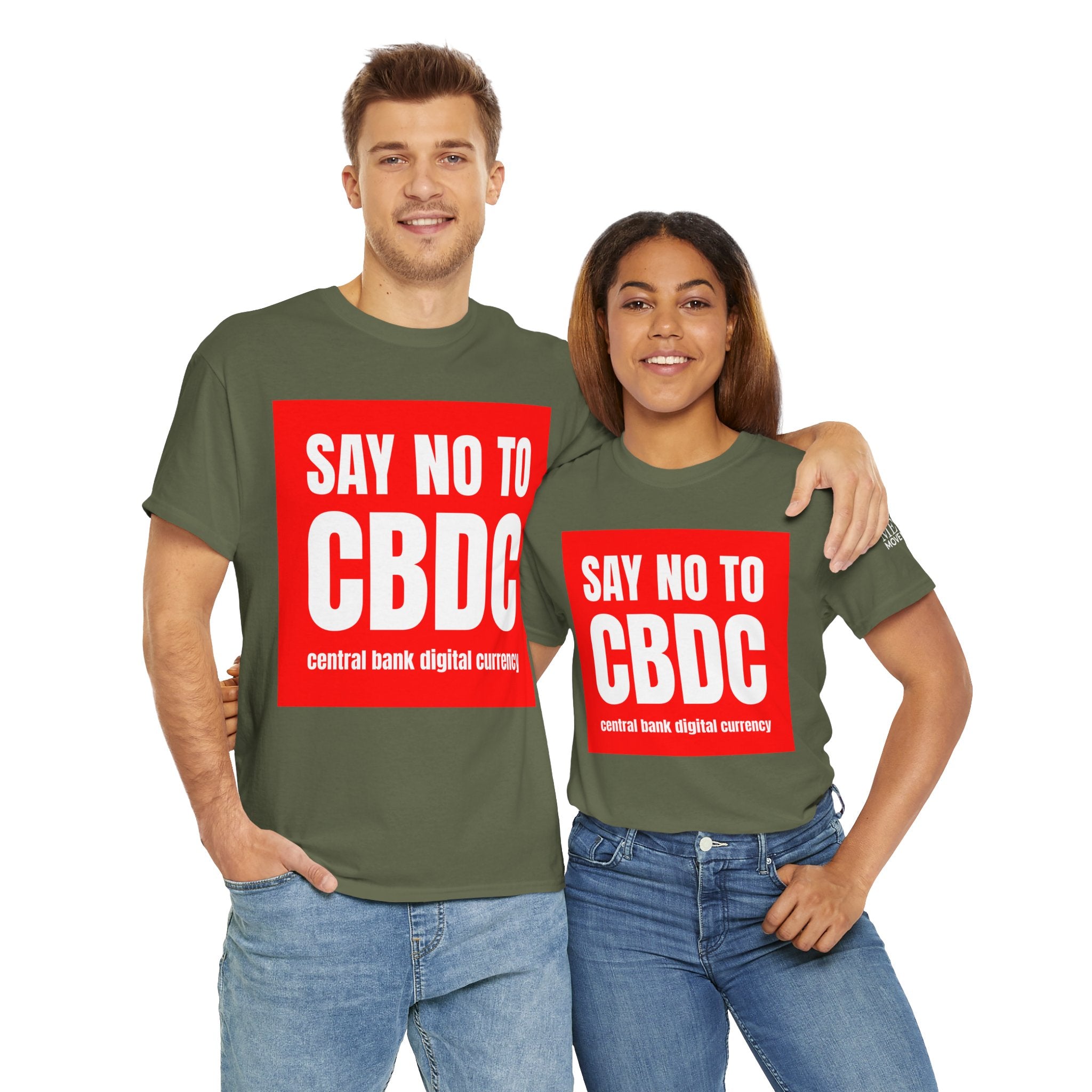 Say No to CBDC Unisex Heavy Cotton Tee | Statement Shirt, Protest Apparel, Gift for Advocates, Casual Wear, Social Commentary Tee - Mega Movement