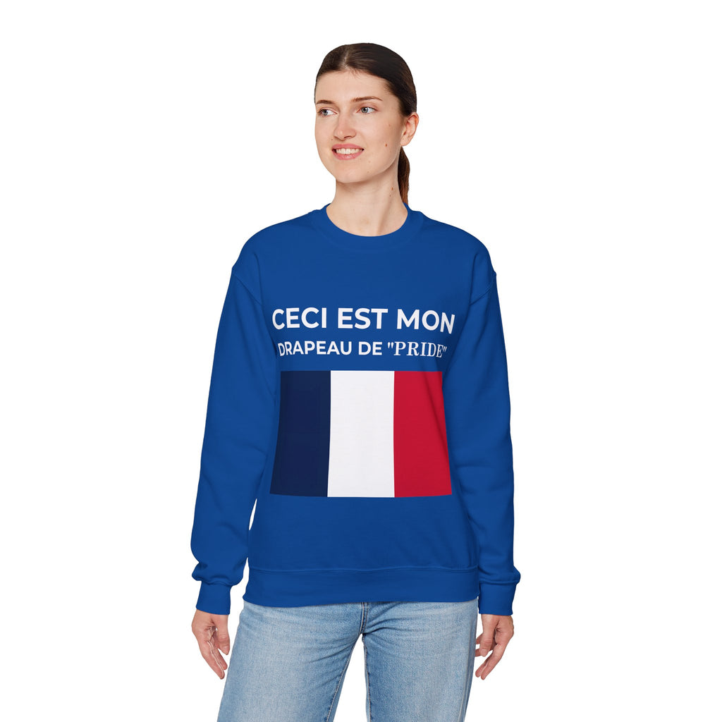 French Pride Flag Crewneck Sweatshirt - Unisex Heavy Blend™ Sweatshirt, Comfortable Casual Wear - Mega Movement