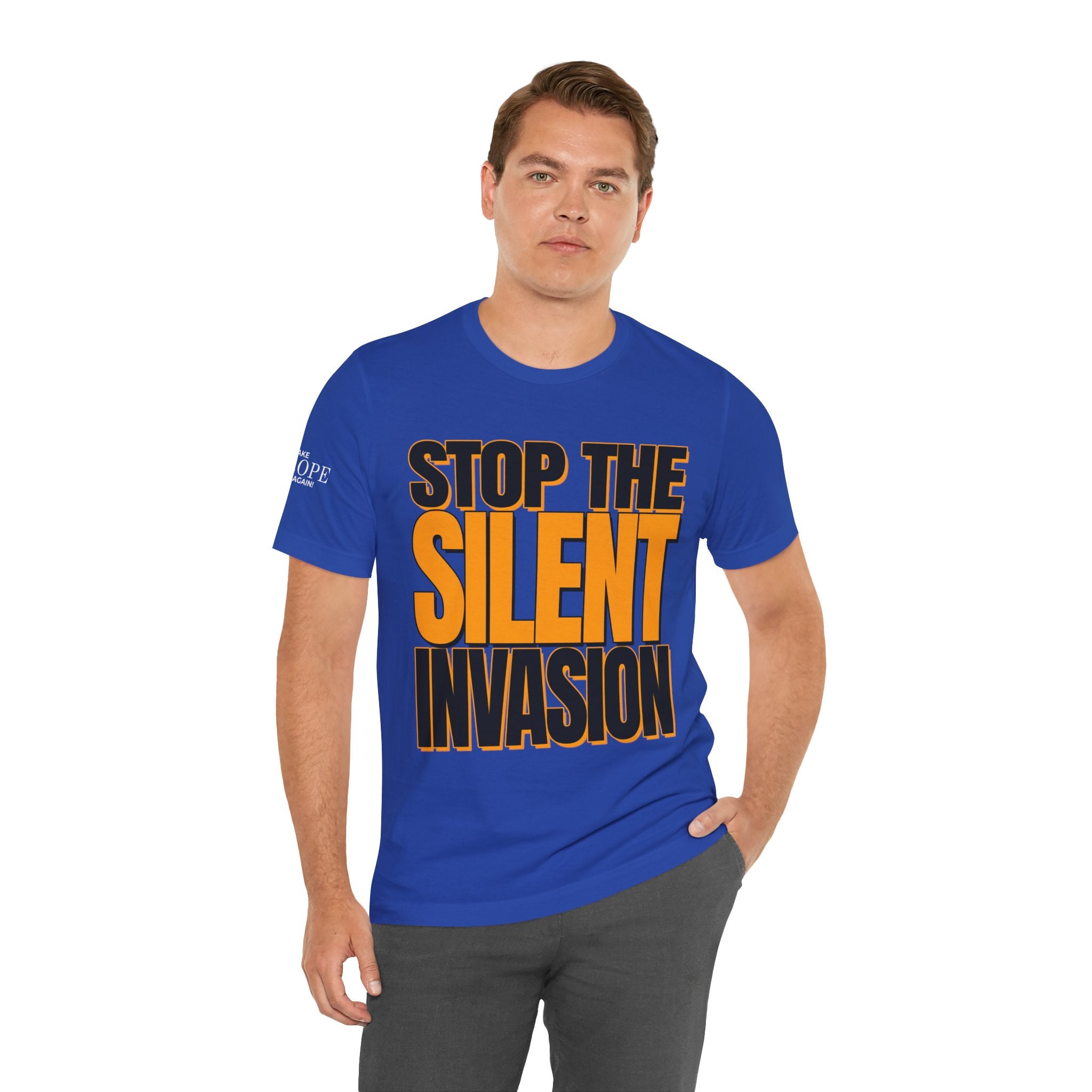 Stop the Silent Invasion Unisex Tee, Awareness Tee, Casual Wear, Protest Shirt, Gift for Activists, Modern Graphic Tee - Mega Movement