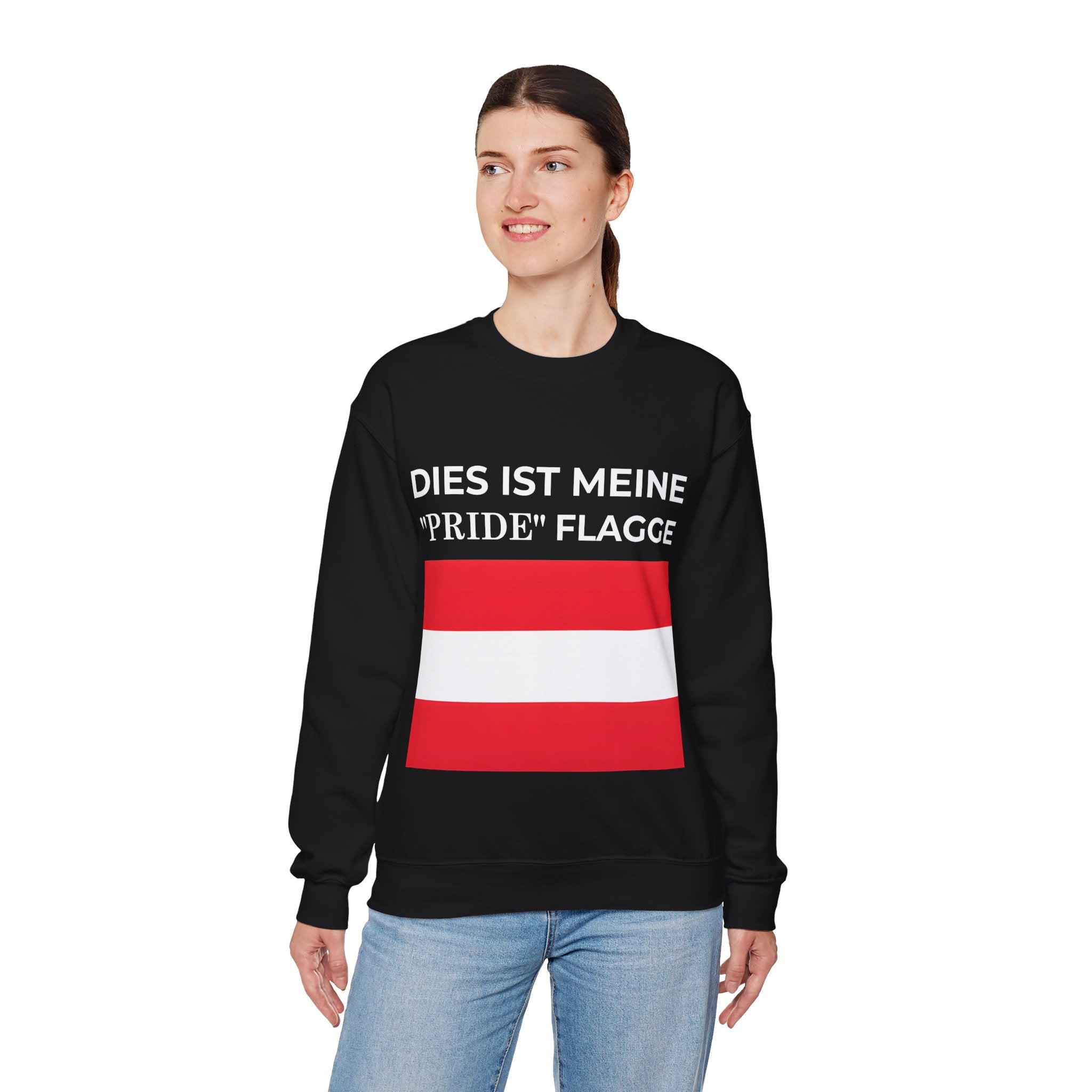 Austrian Pride Flag Crewneck Sweatshirt - Unisex Heavy Blend, Casual Clothing, Statement Sweatshirt - Mega Movement