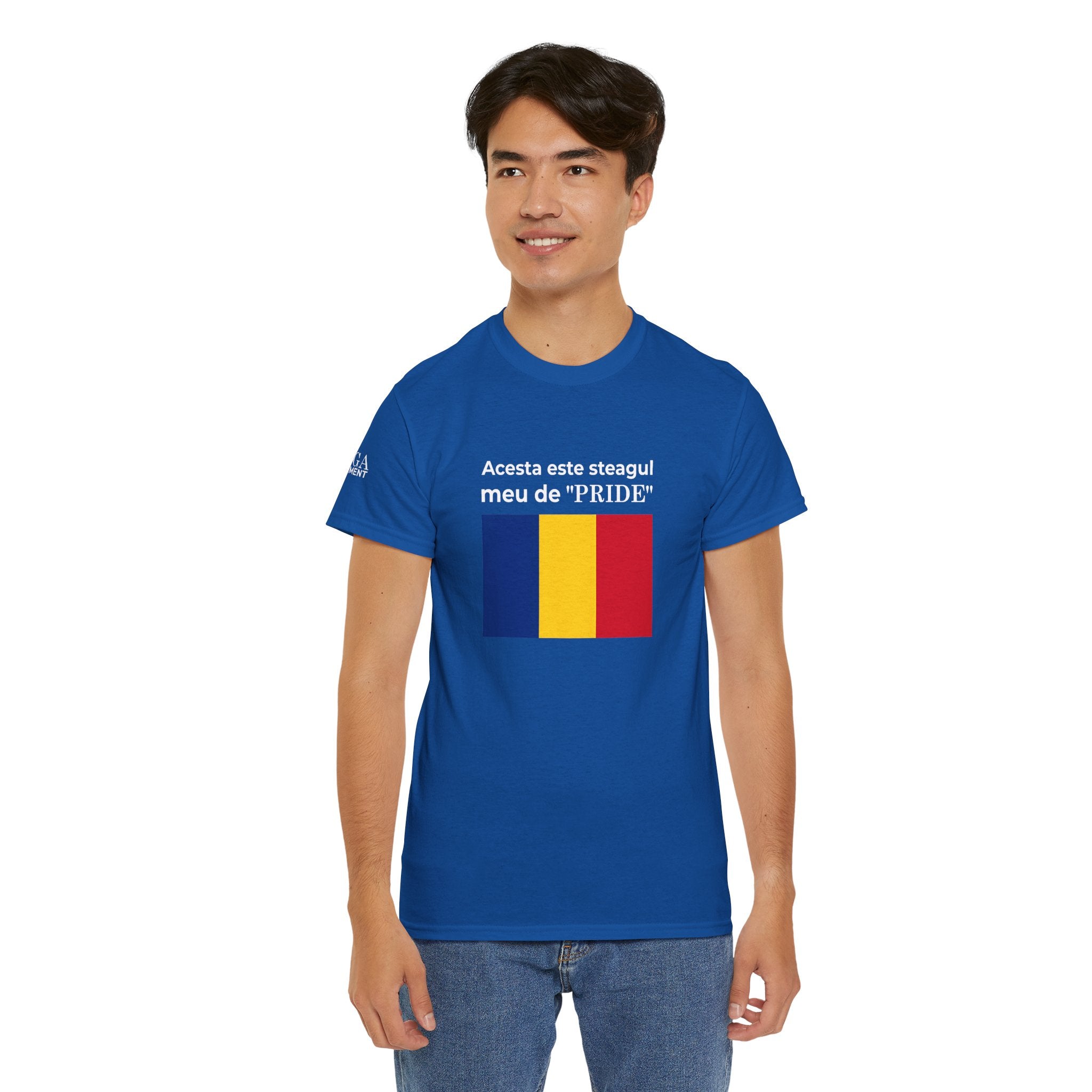 Romanian Flag Tee ( Small Print ) — "Acesta este steagul meu de 'PRIDE'" Cotton Shirt