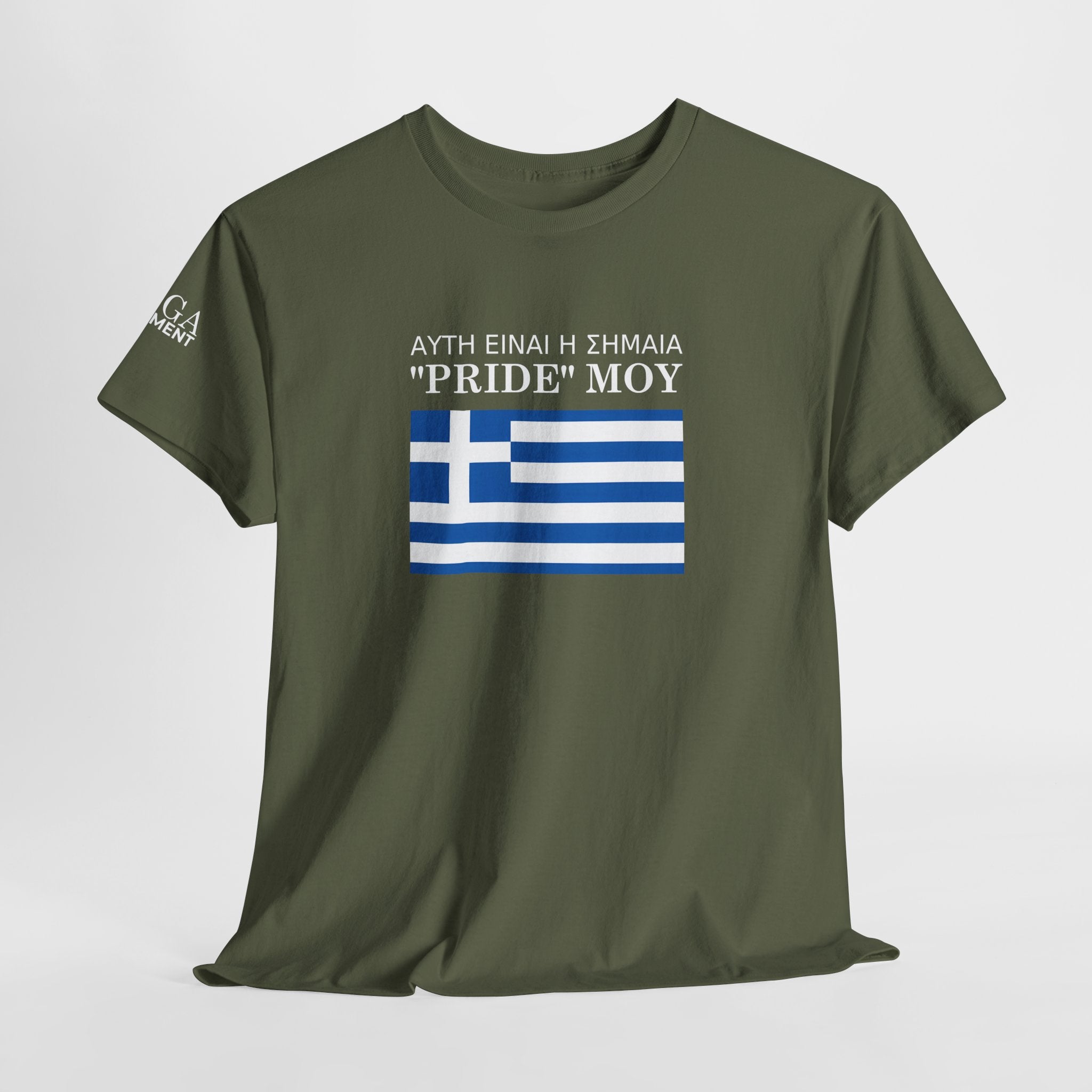 Greek Flag 'Pride Moy' Tee ( Small Print ) — Greek Heritage Pride T‑Shirt