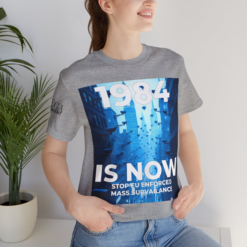 1984 Is Now Unisex Tee, Dystopian Theme Shirt, Statement Tee, Gift for Activists, Casual Everyday Wear, Comfortable Cotton T-Shirt - Mega Movement