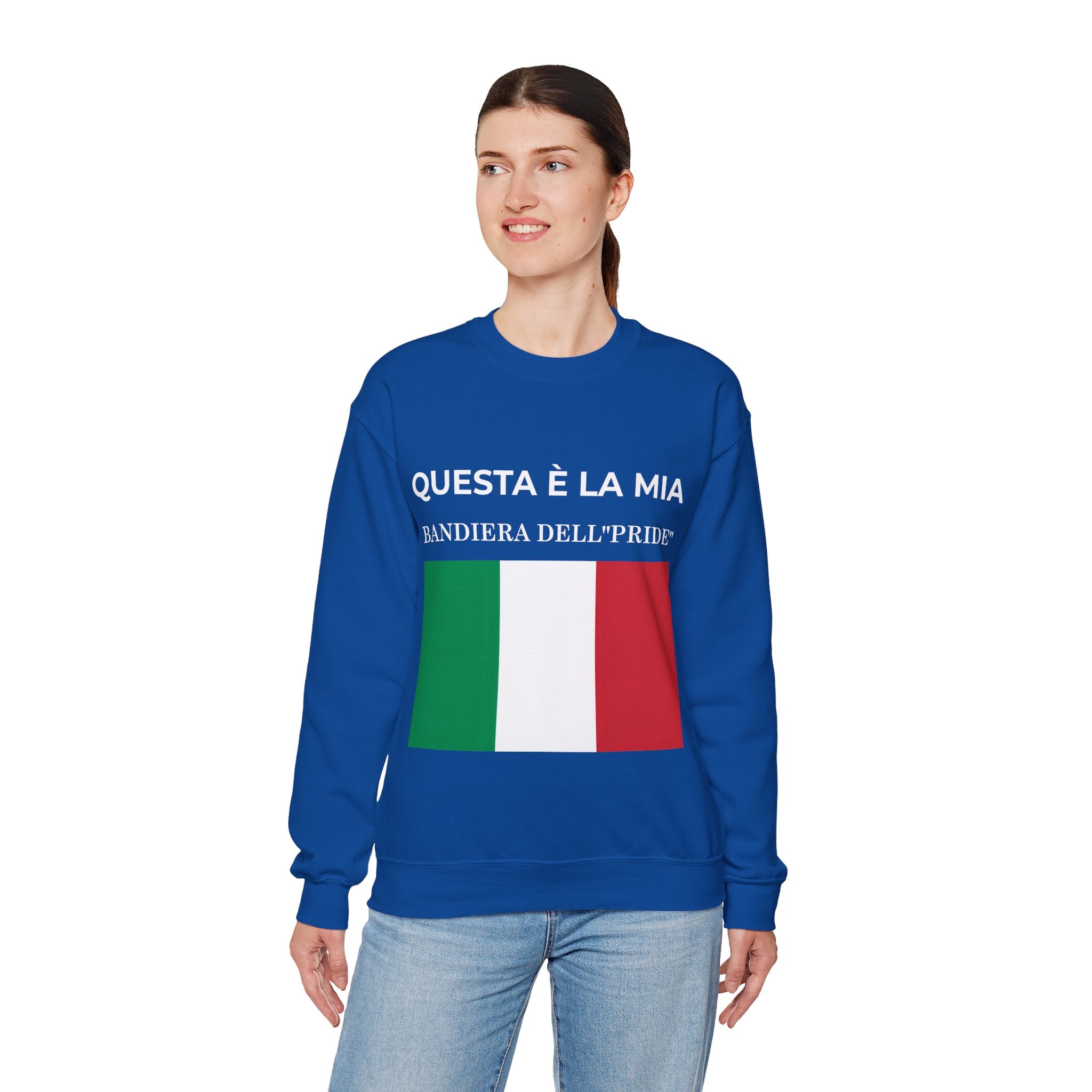 Italian Pride Flag Crewneck Sweatshirt, Comfortable Unisex Sweatshirt, Italian Pride Gift, Casual Everyday Wear - Mega Movement